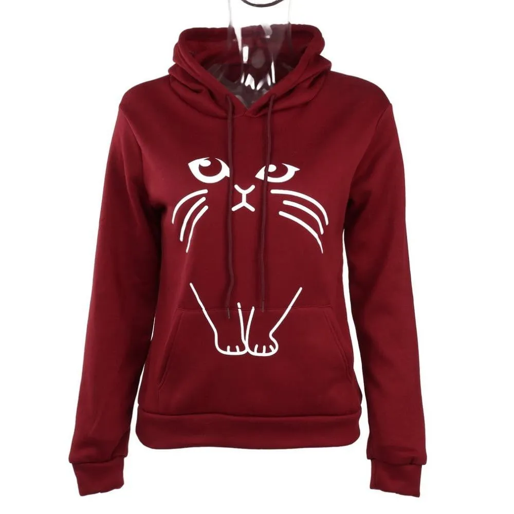 Ear Cat Pattern Women Hoodies