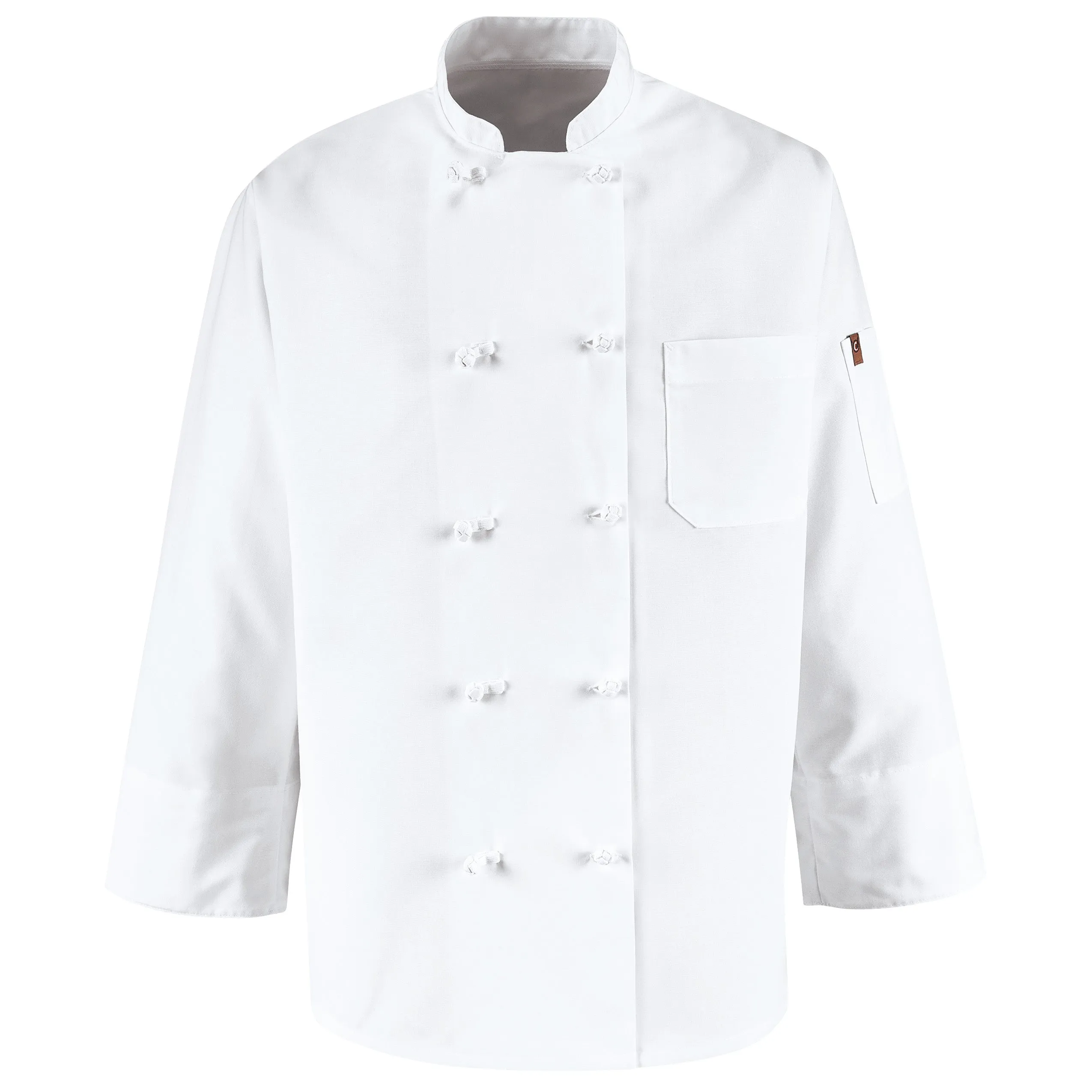 Eight Knot Button Chef Coat with Thermometer Pocket 0421 - White