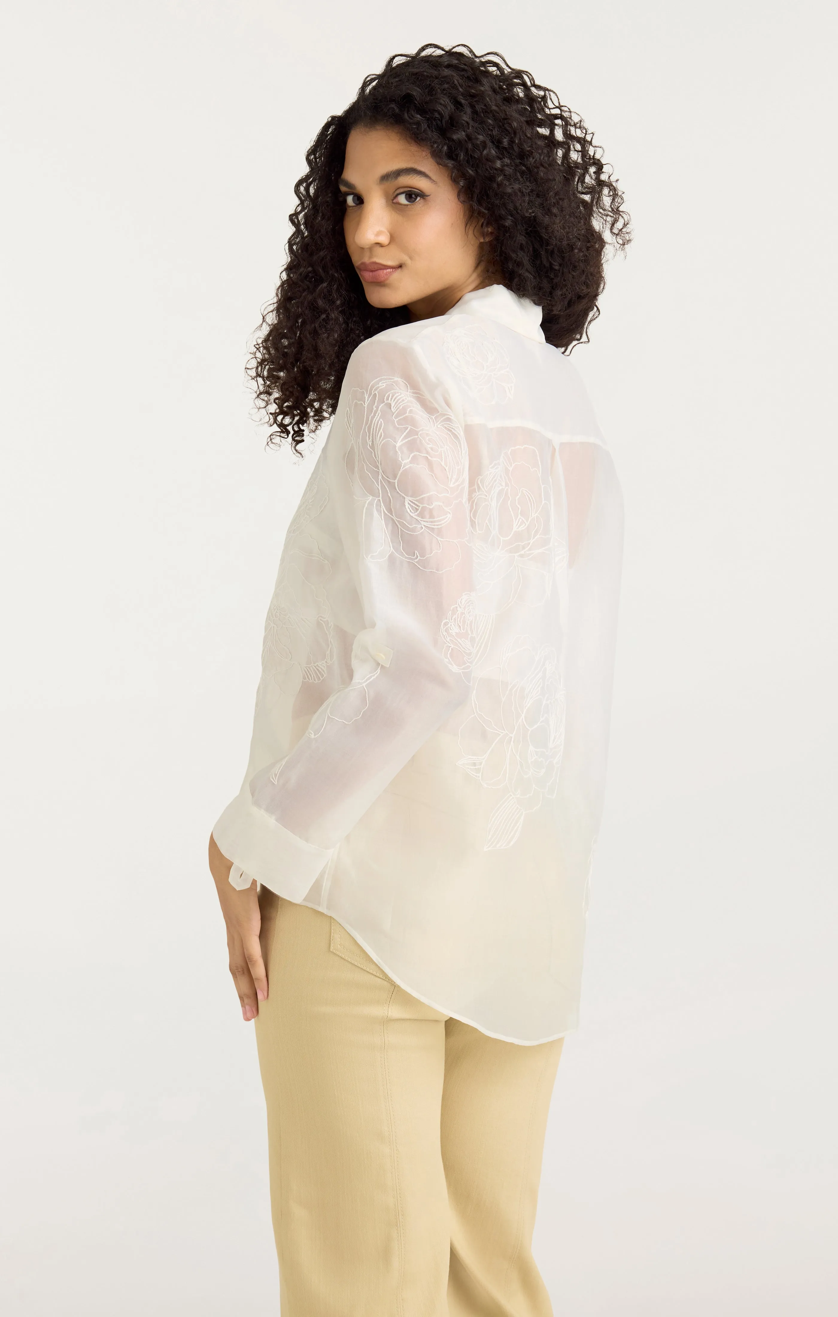 Embroidered Organza Luna Top