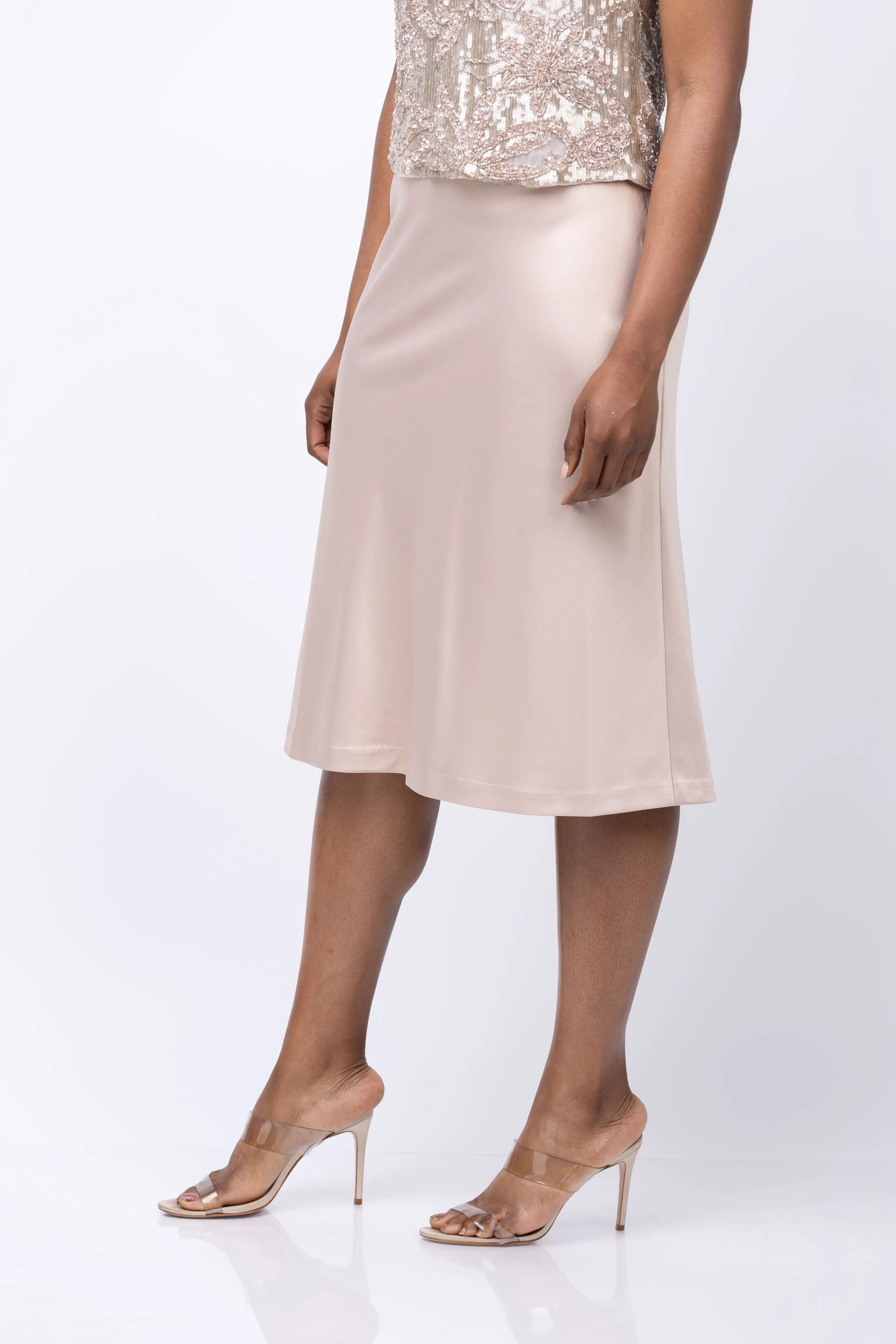 Emily Shalant Midi Skirt in Bisque