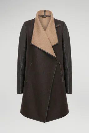 Eva - Brown Beige Wool Coat