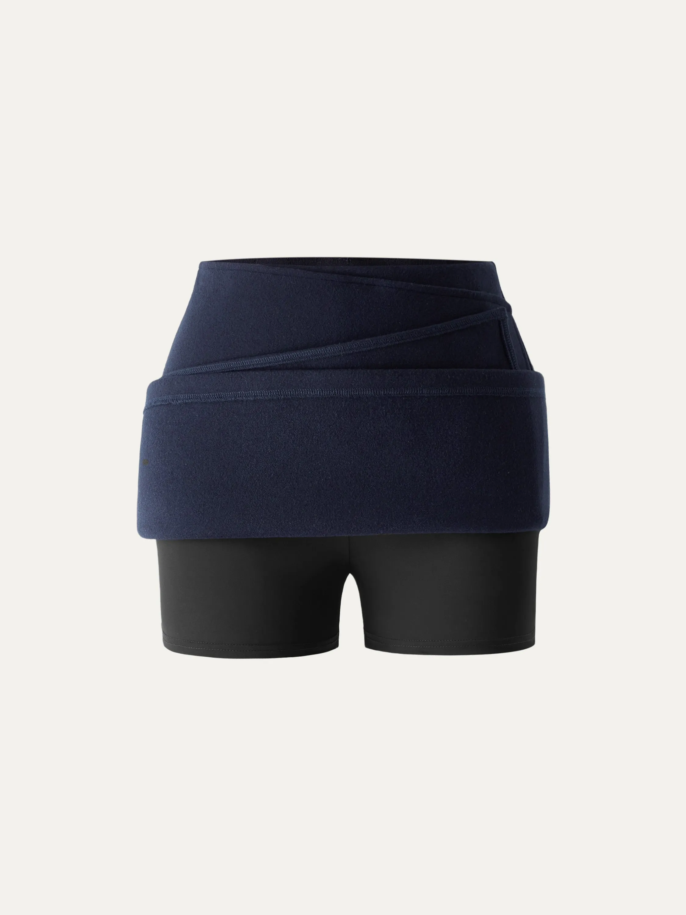 Felt Texture A-line Wrap Mini Skort