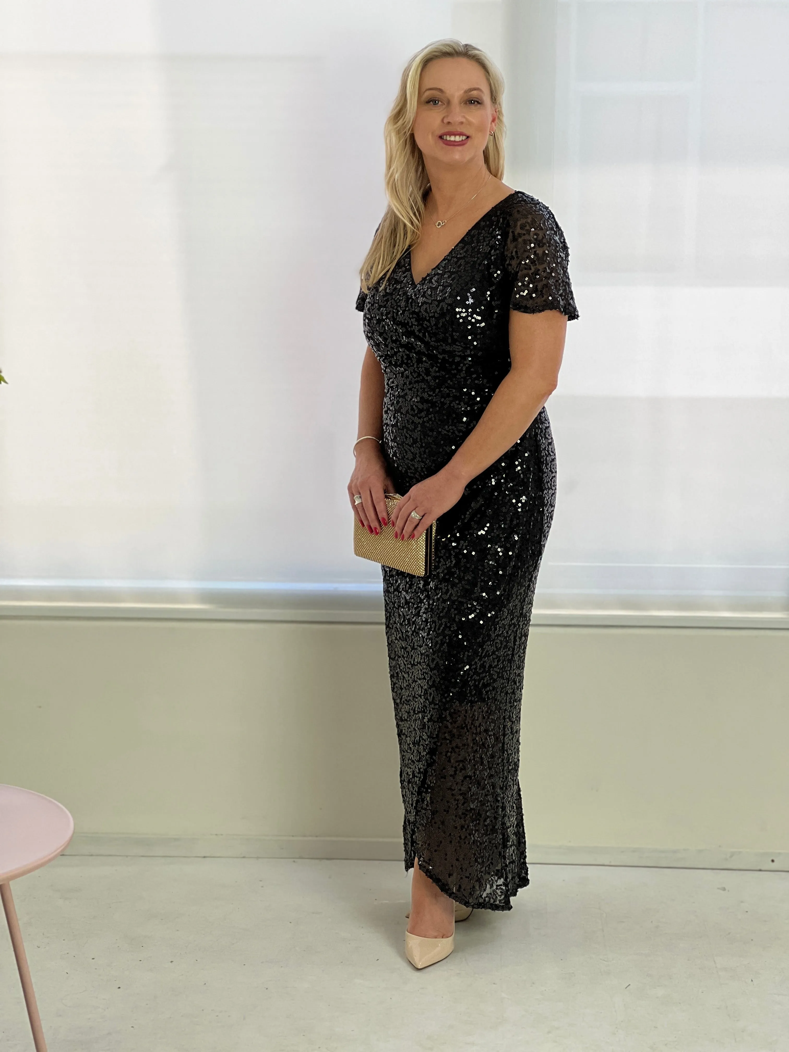 Finn Black Sequin Gown