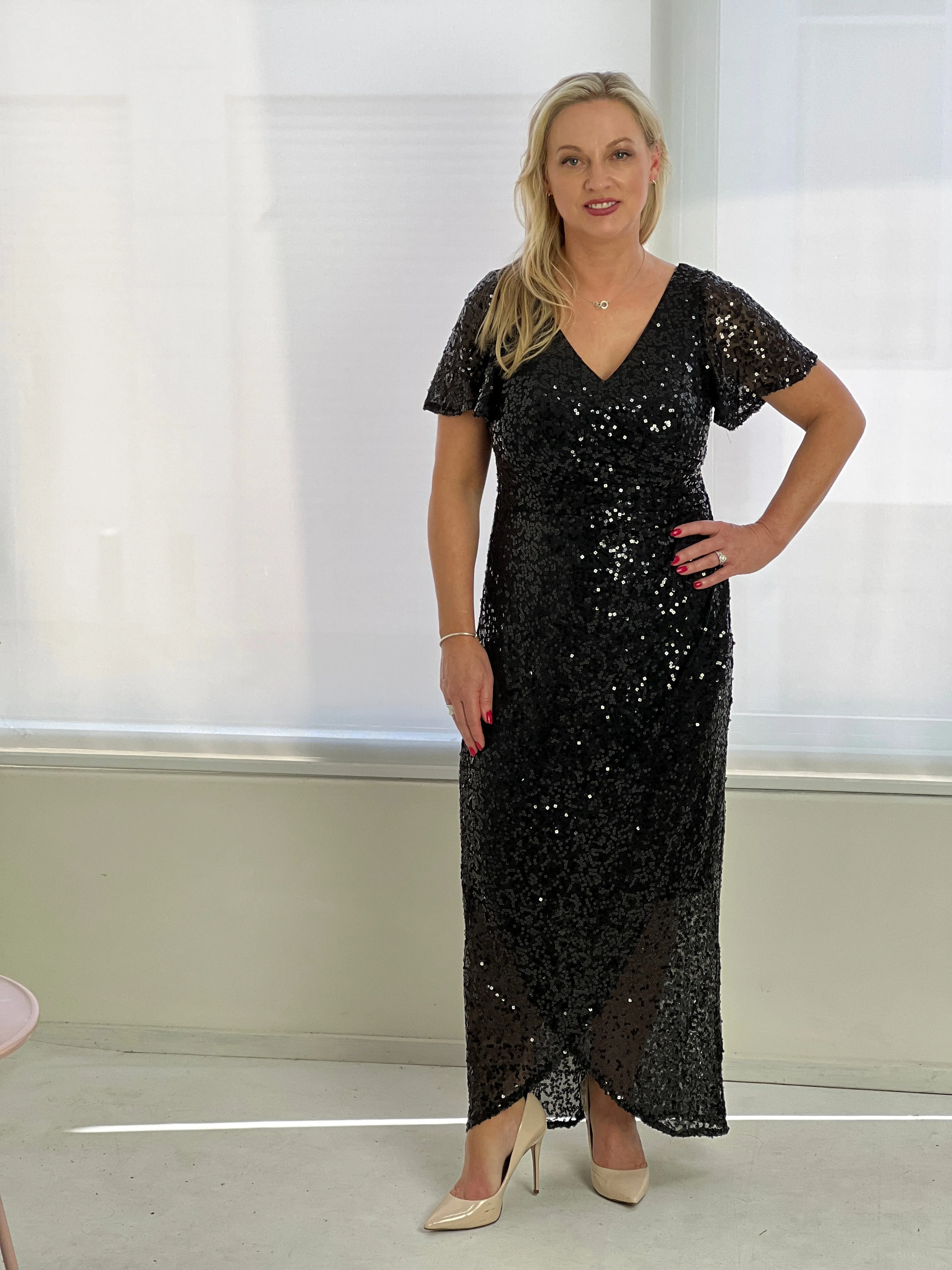 Finn Black Sequin Gown