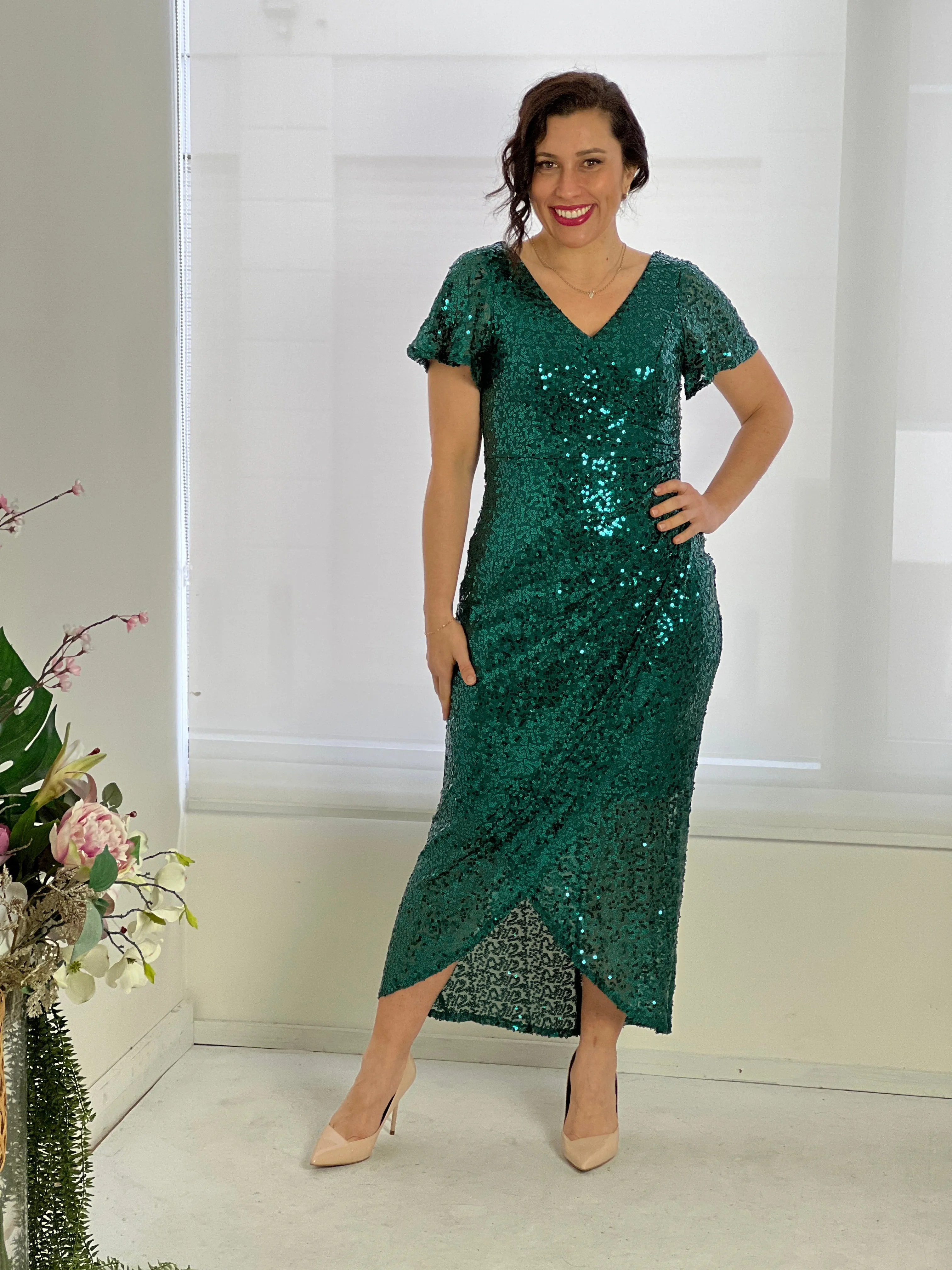 Finn Emerald Sequin Gown