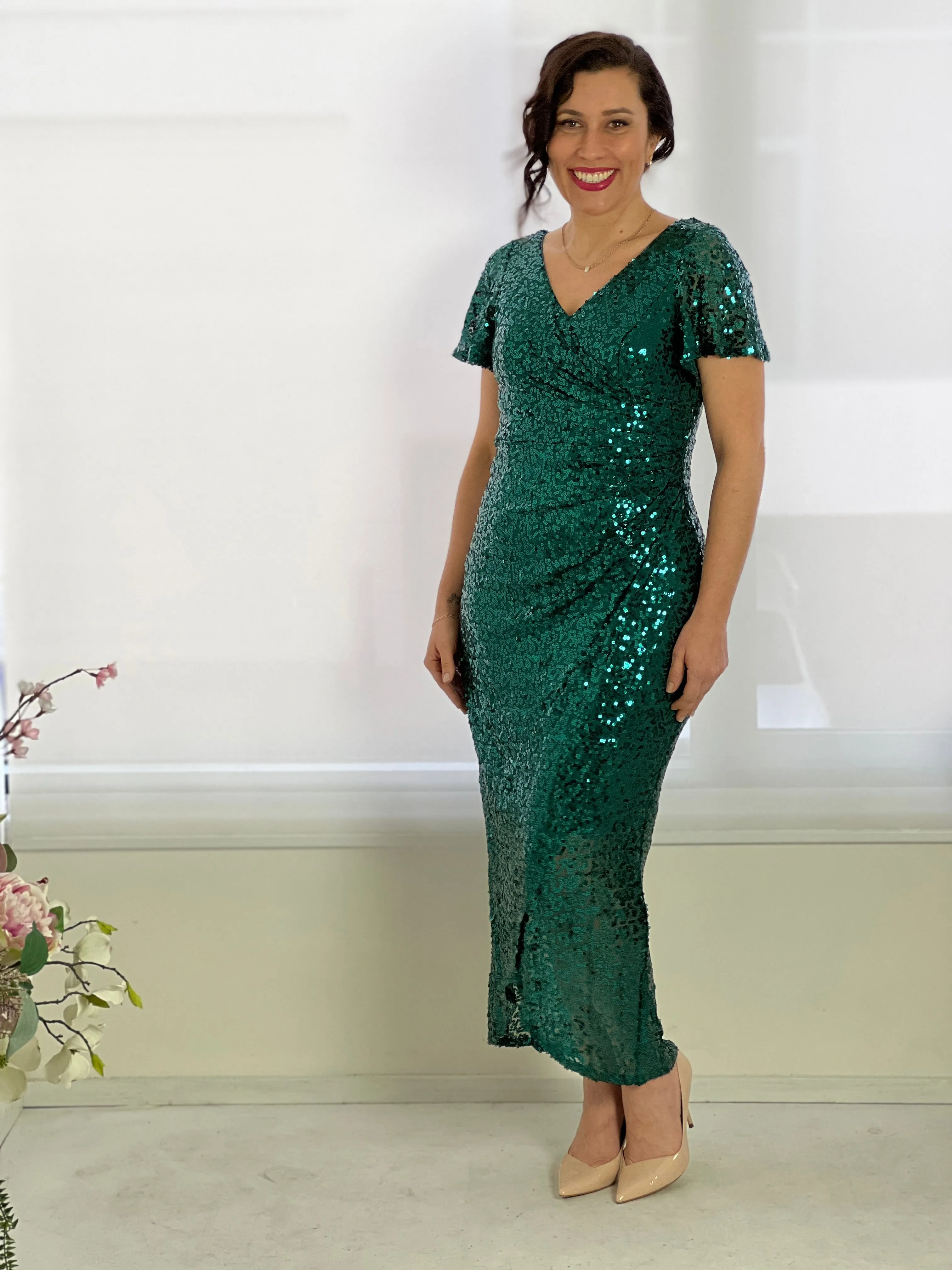 Finn Emerald Sequin Gown