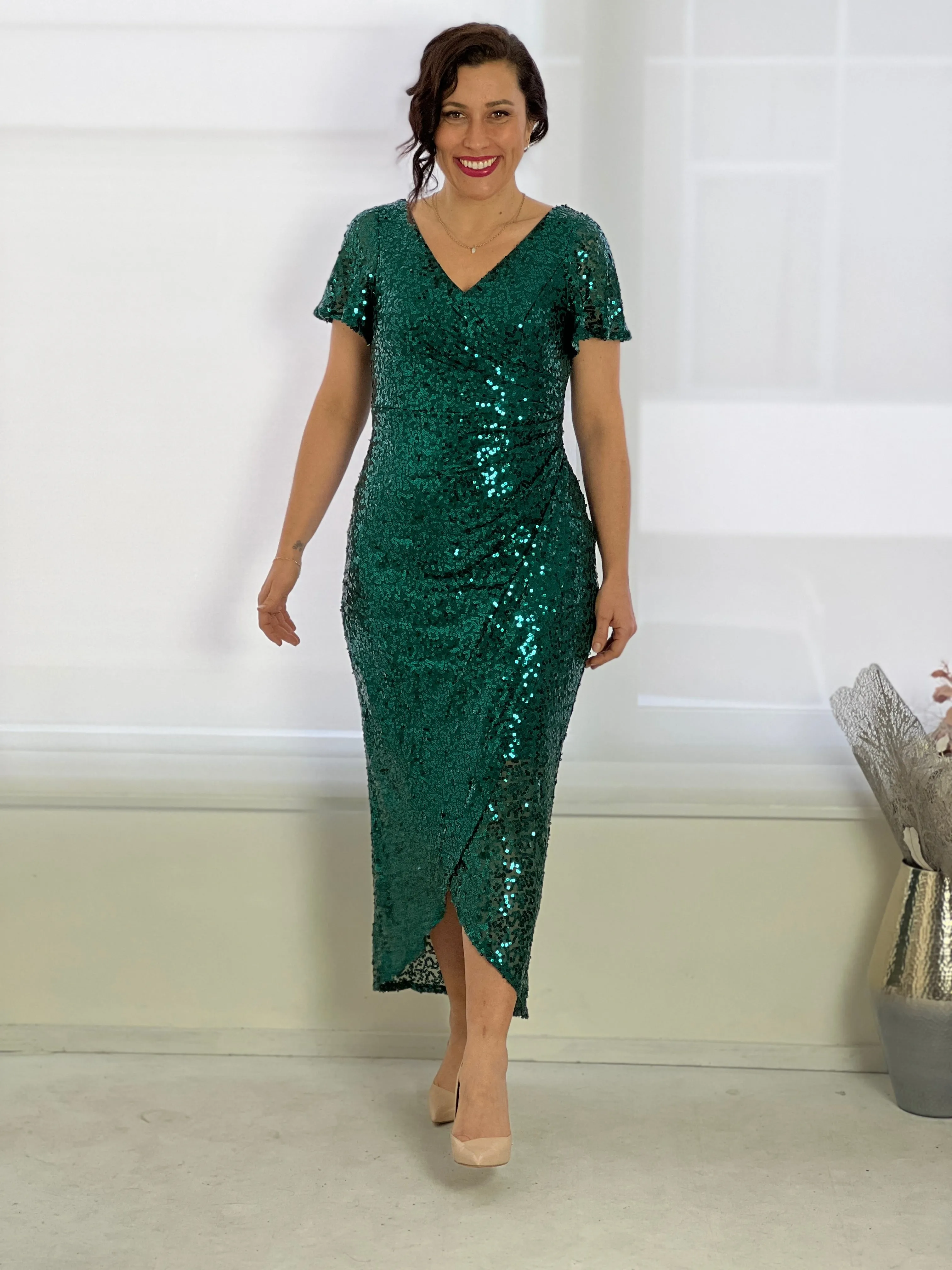 Finn Emerald Sequin Gown