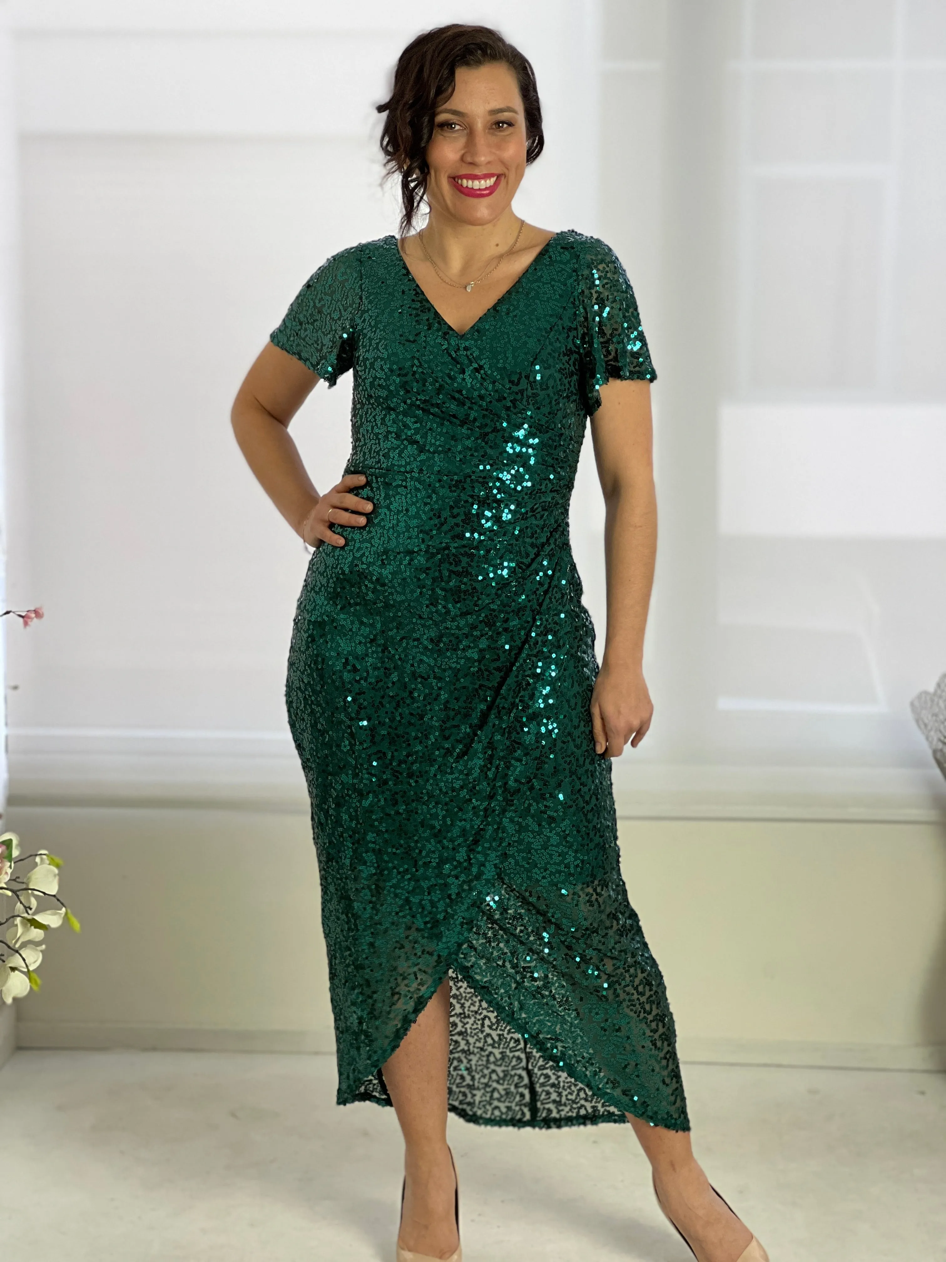 Finn Emerald Sequin Gown