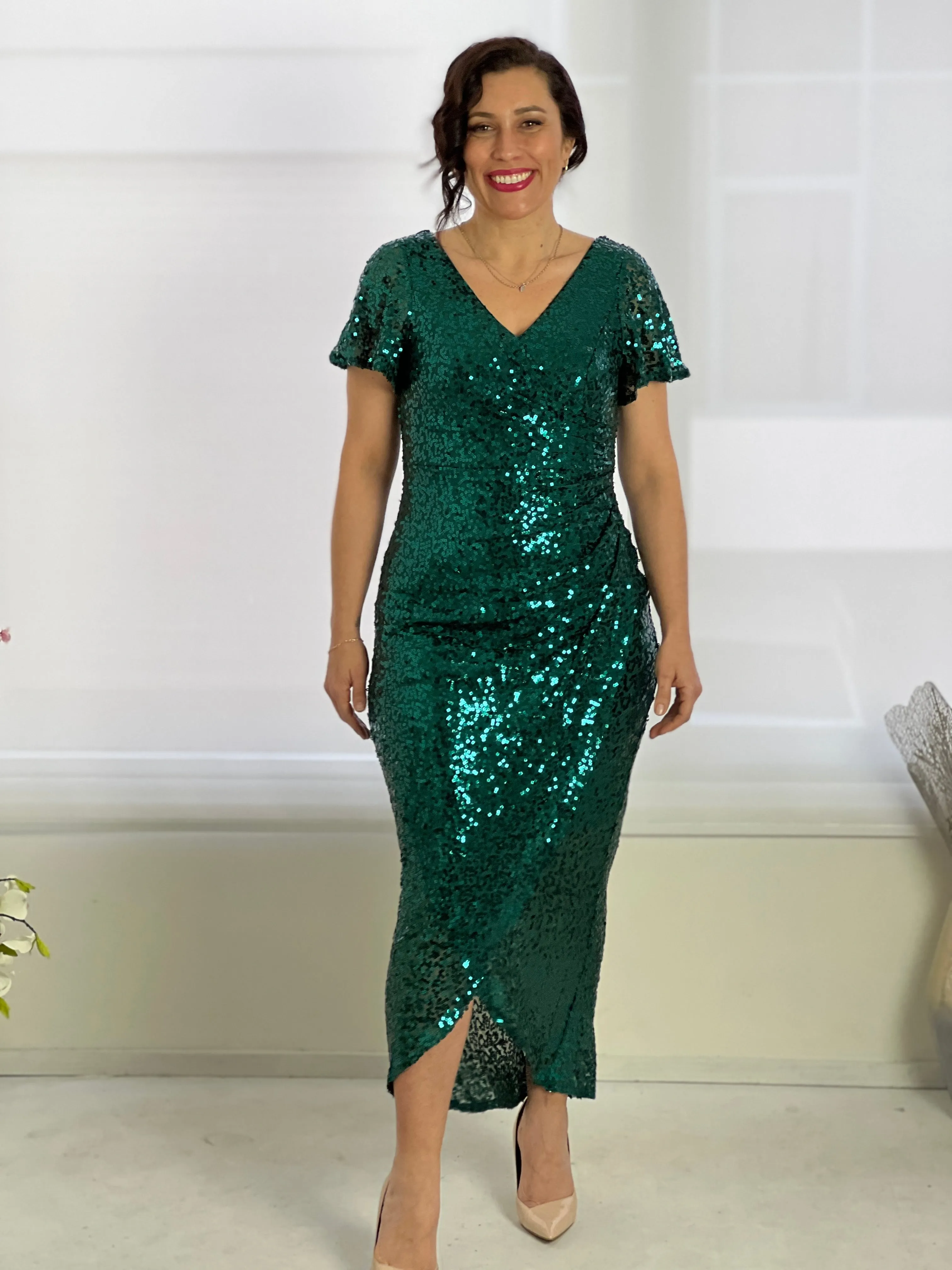 Finn Emerald Sequin Gown