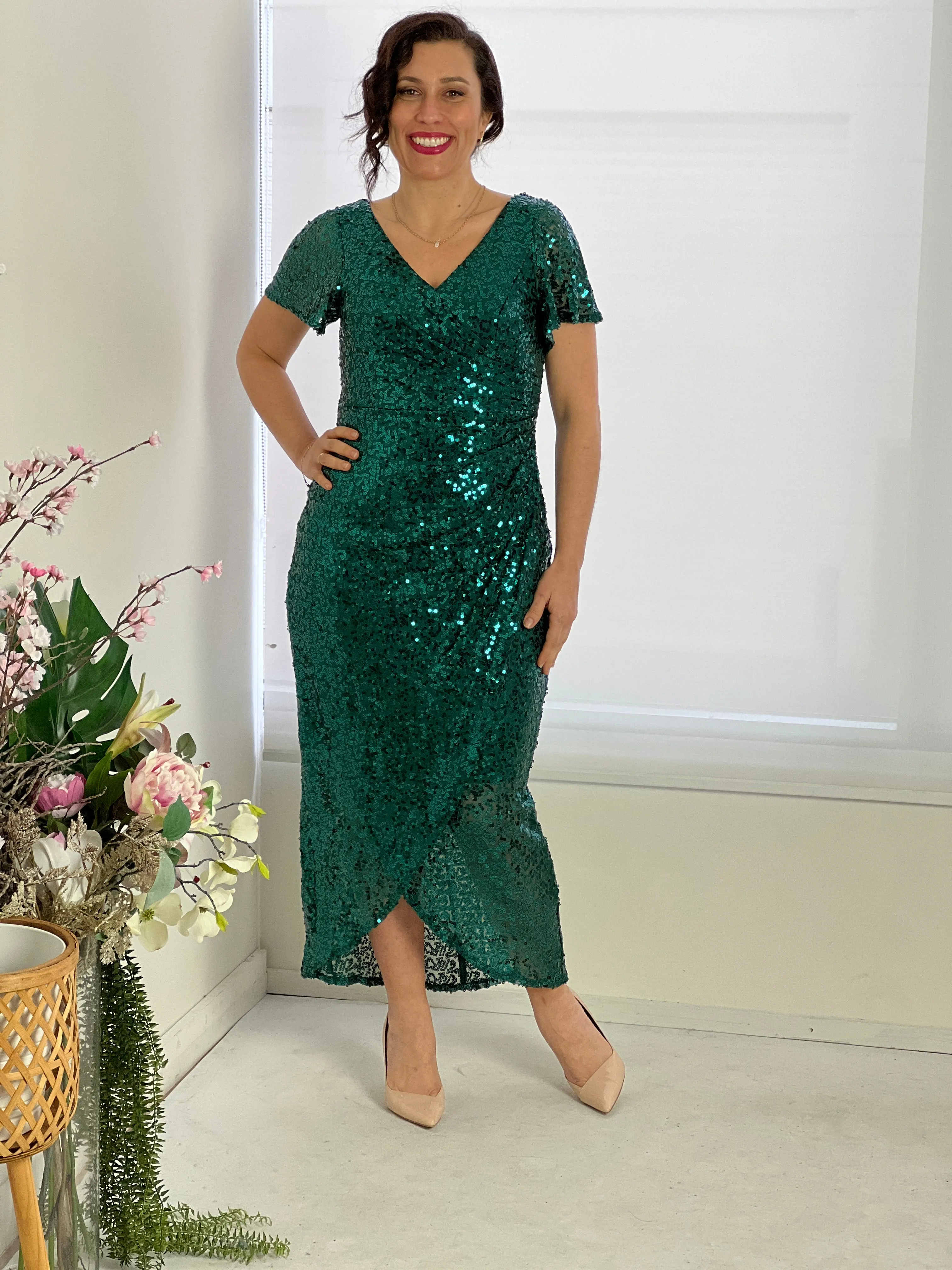 Finn Emerald Sequin Gown