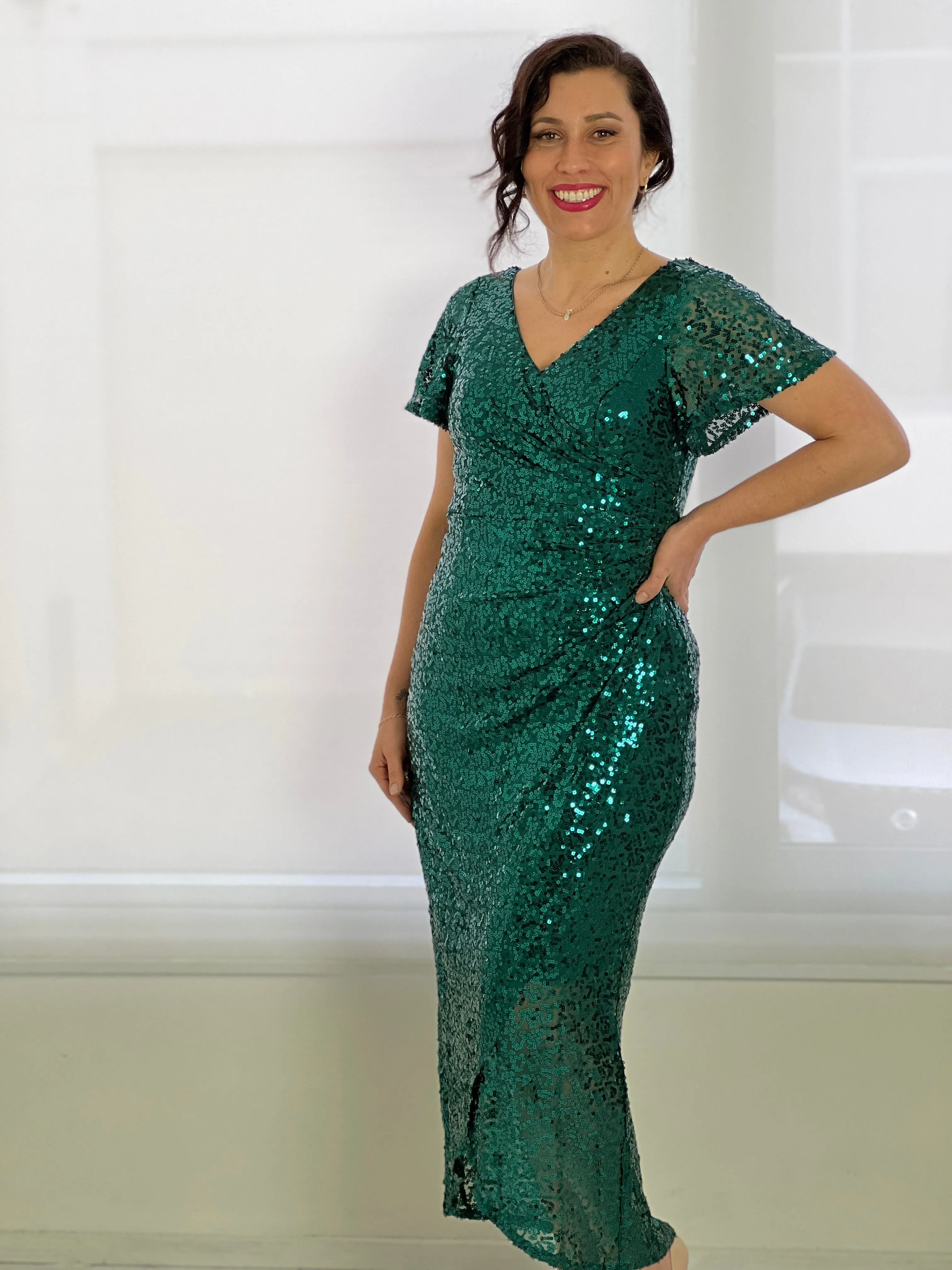 Finn Emerald Sequin Gown