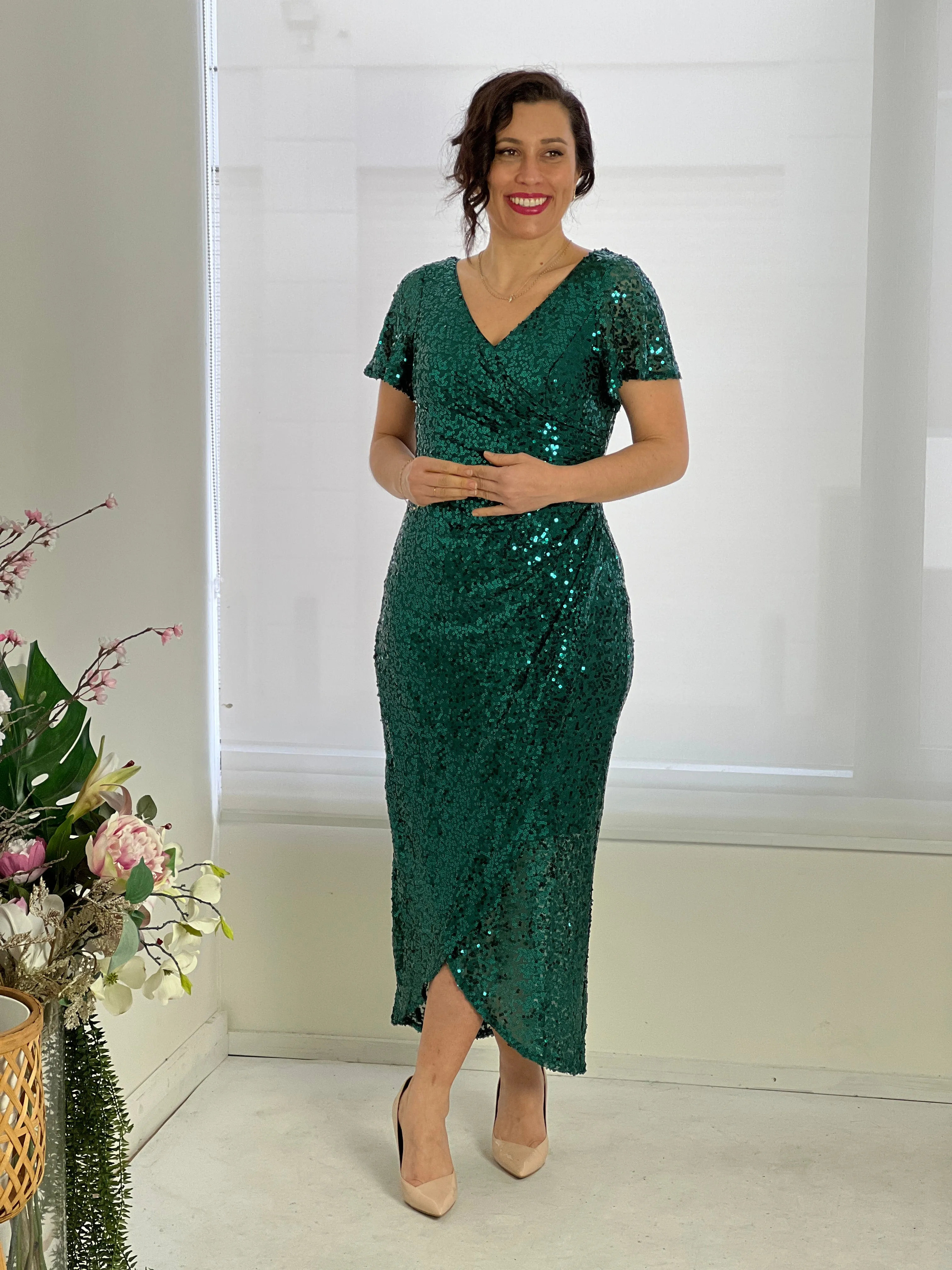 Finn Emerald Sequin Gown