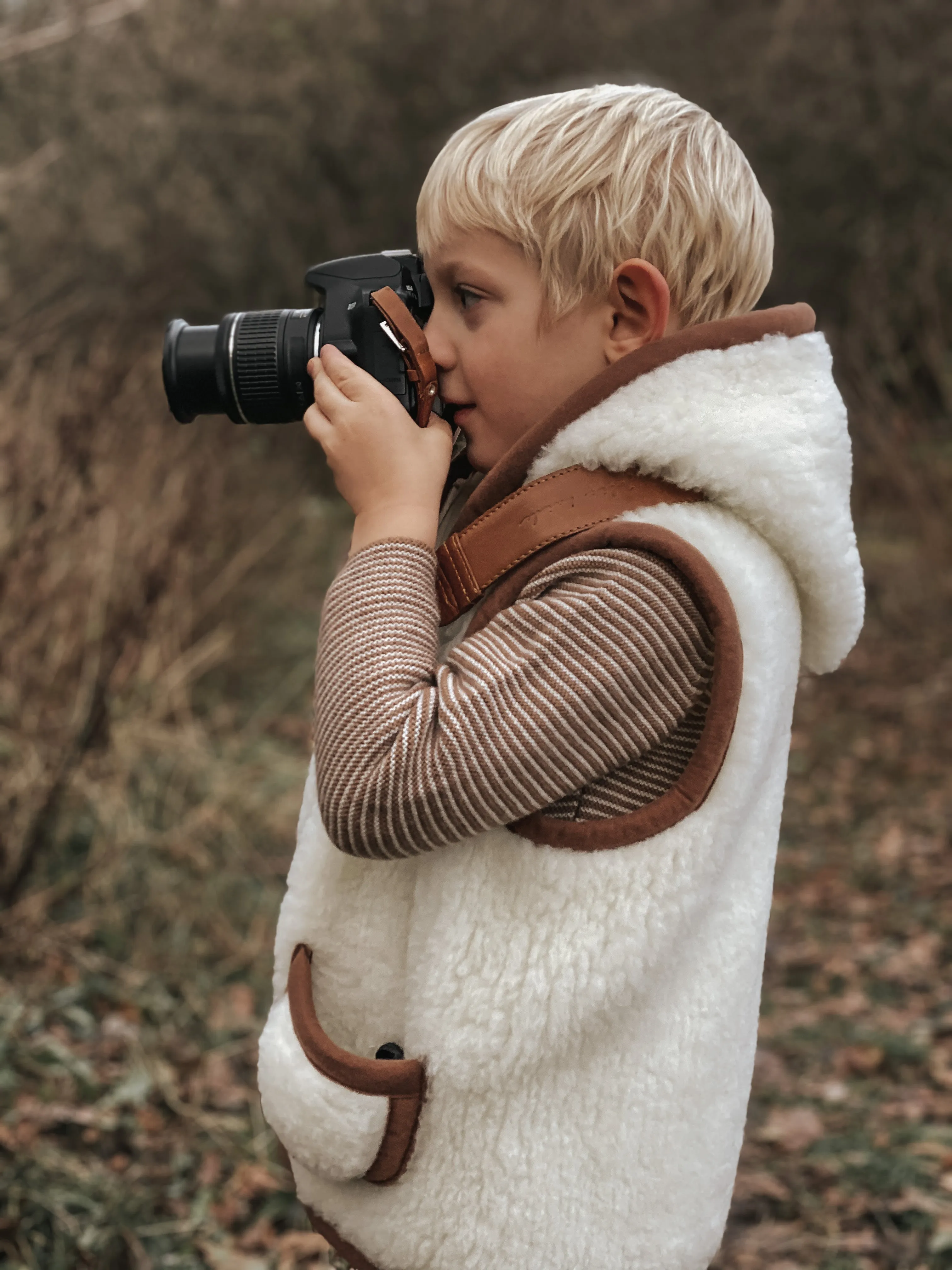 Harper Hooded Wool Vest - Children