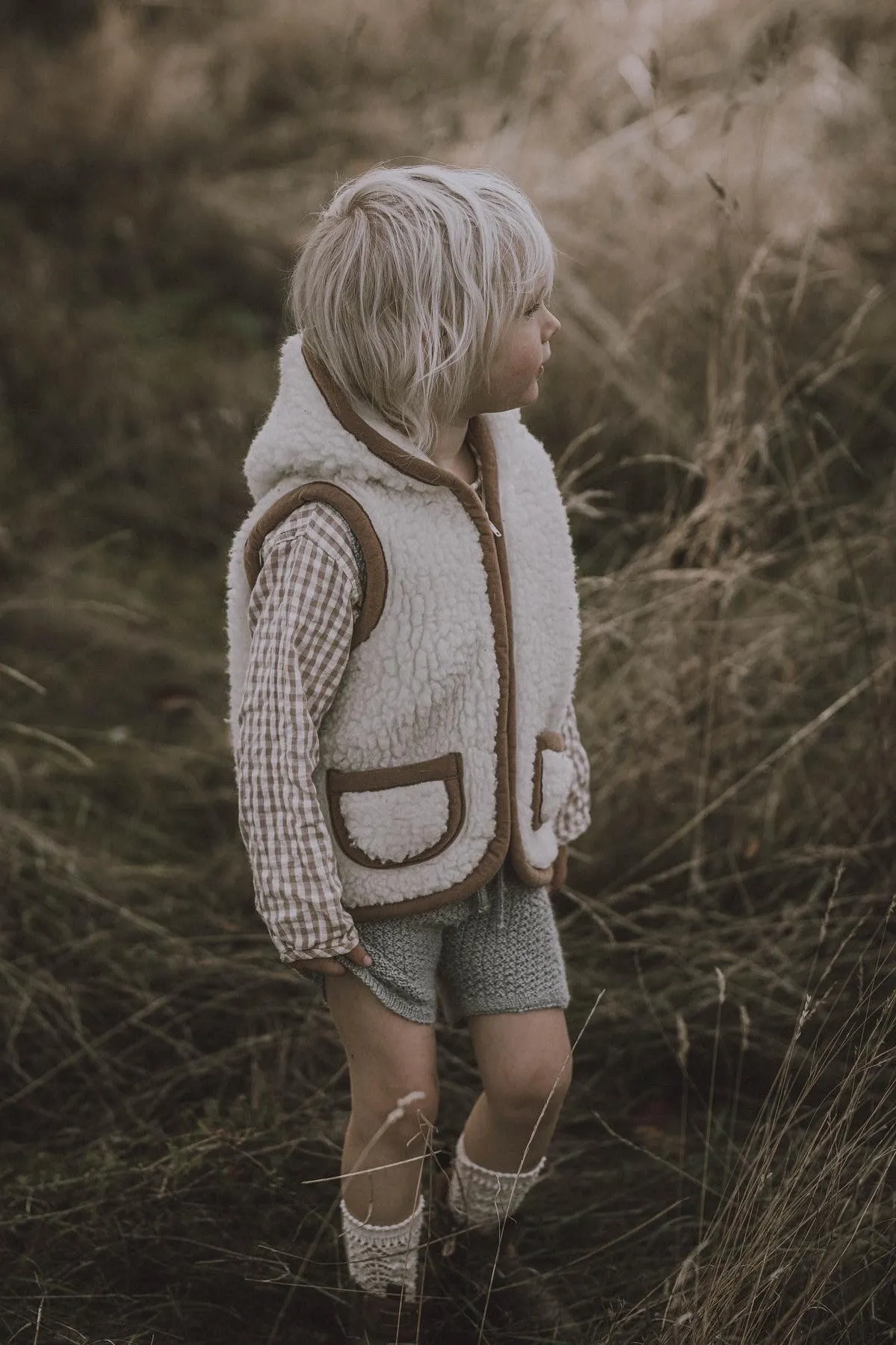 Harper Hooded Wool Vest - Children