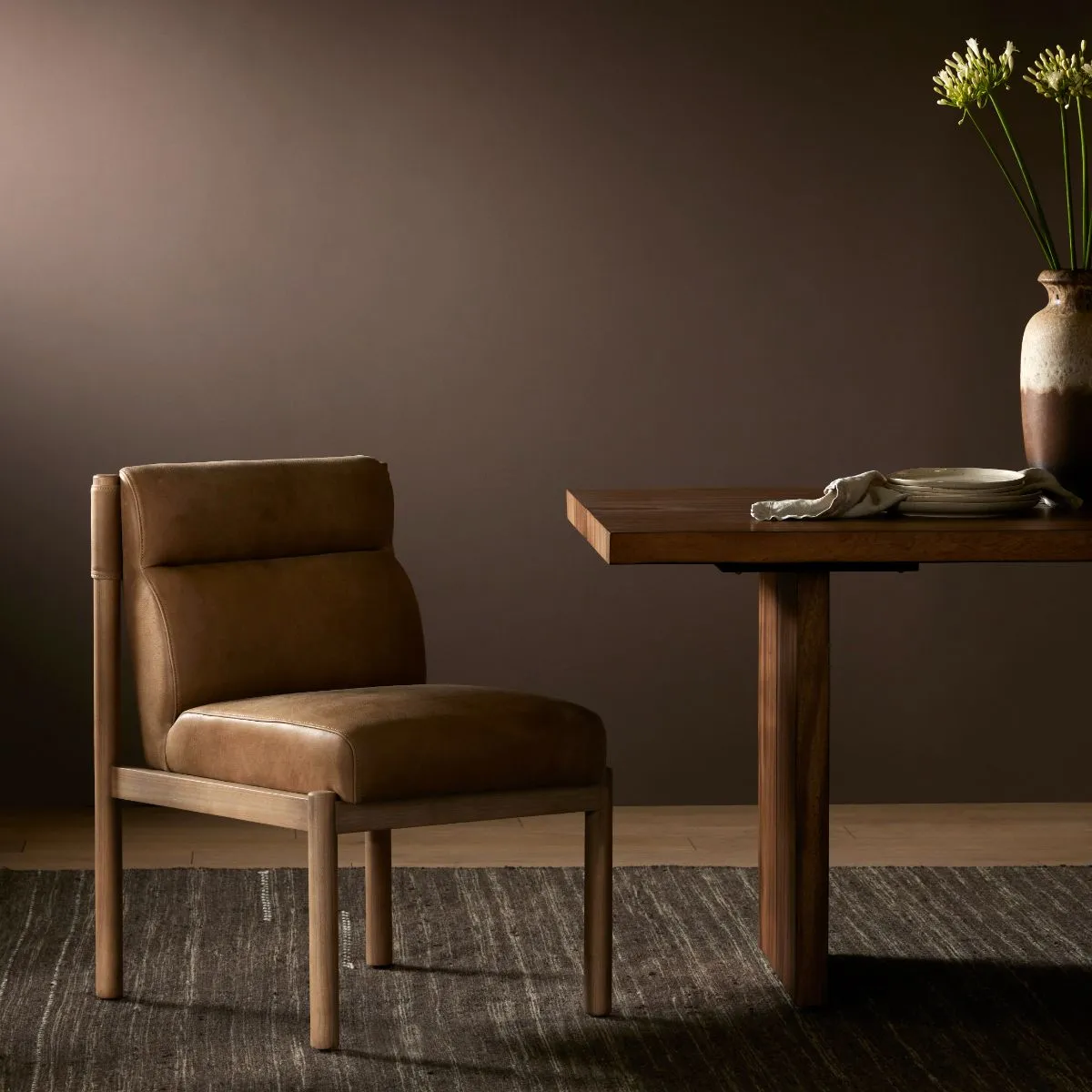 Hutton Dining Chair, Palermo Drift Leather