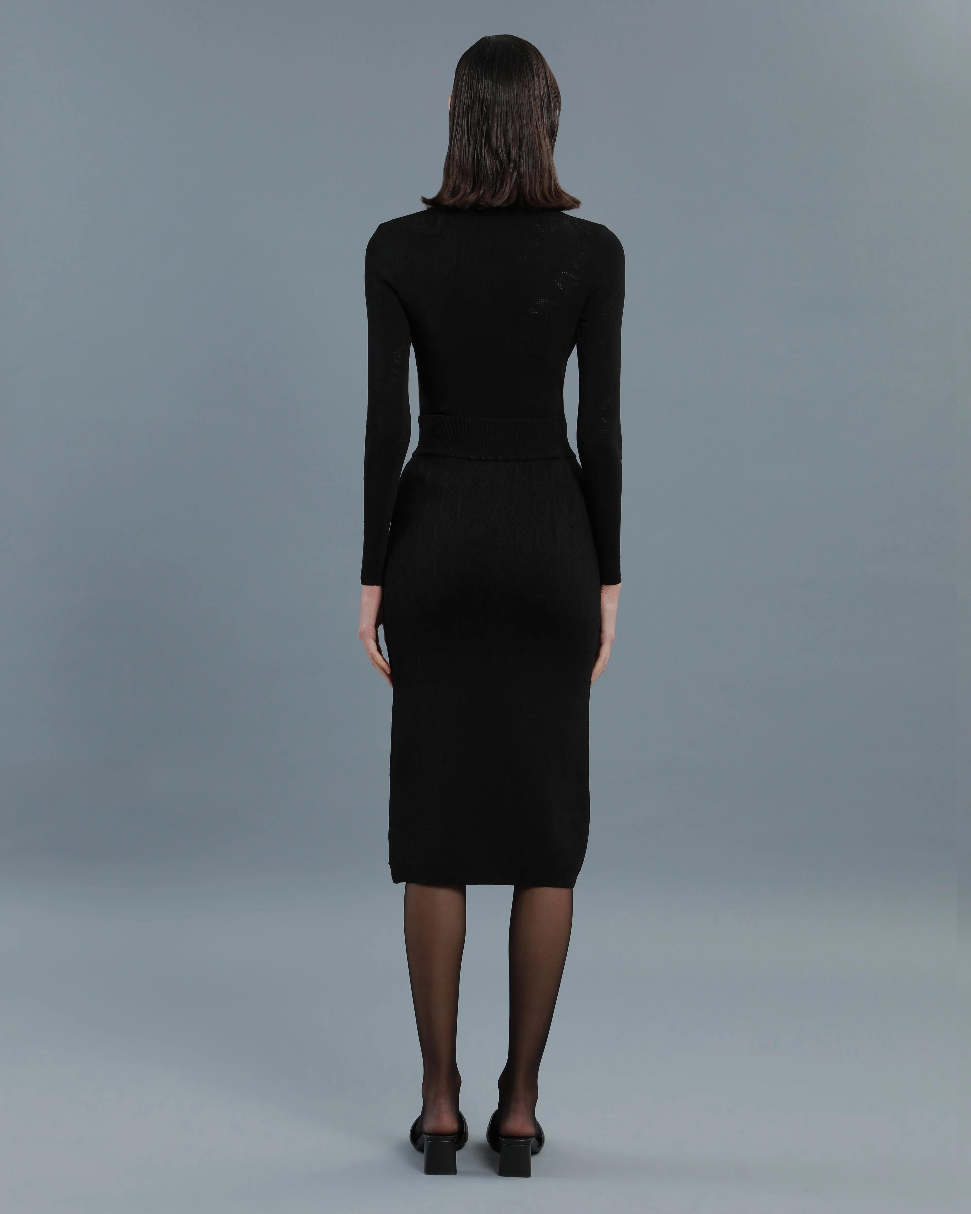 Jacquard-Knit Pencil Skirt