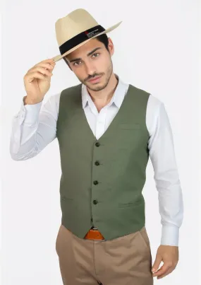 Juniper Green Linen Vest