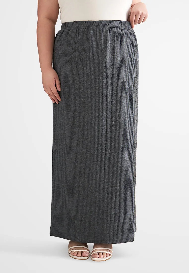 Kalina Knitted Long Straight Cut Skirt