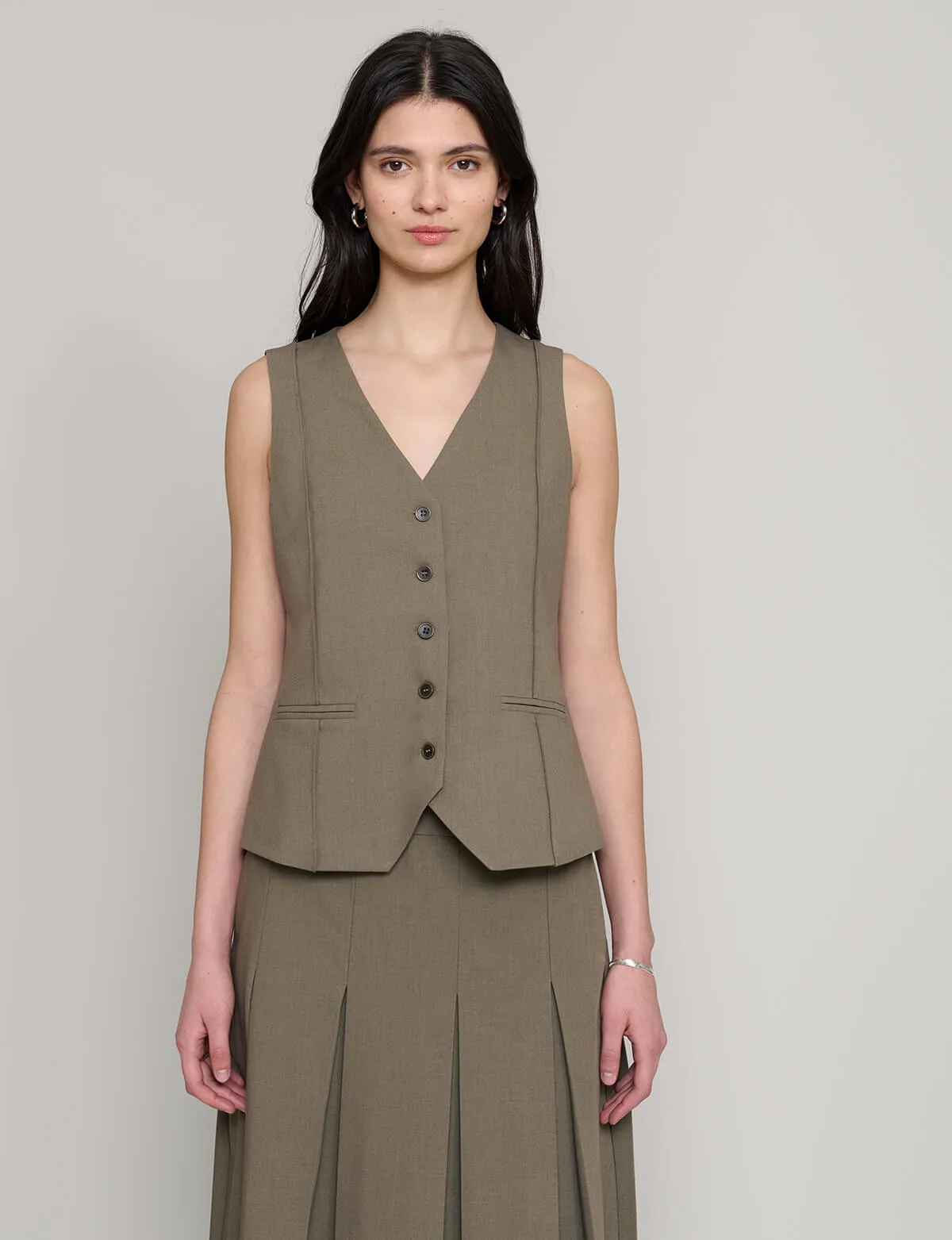 Khaki Brown Vest