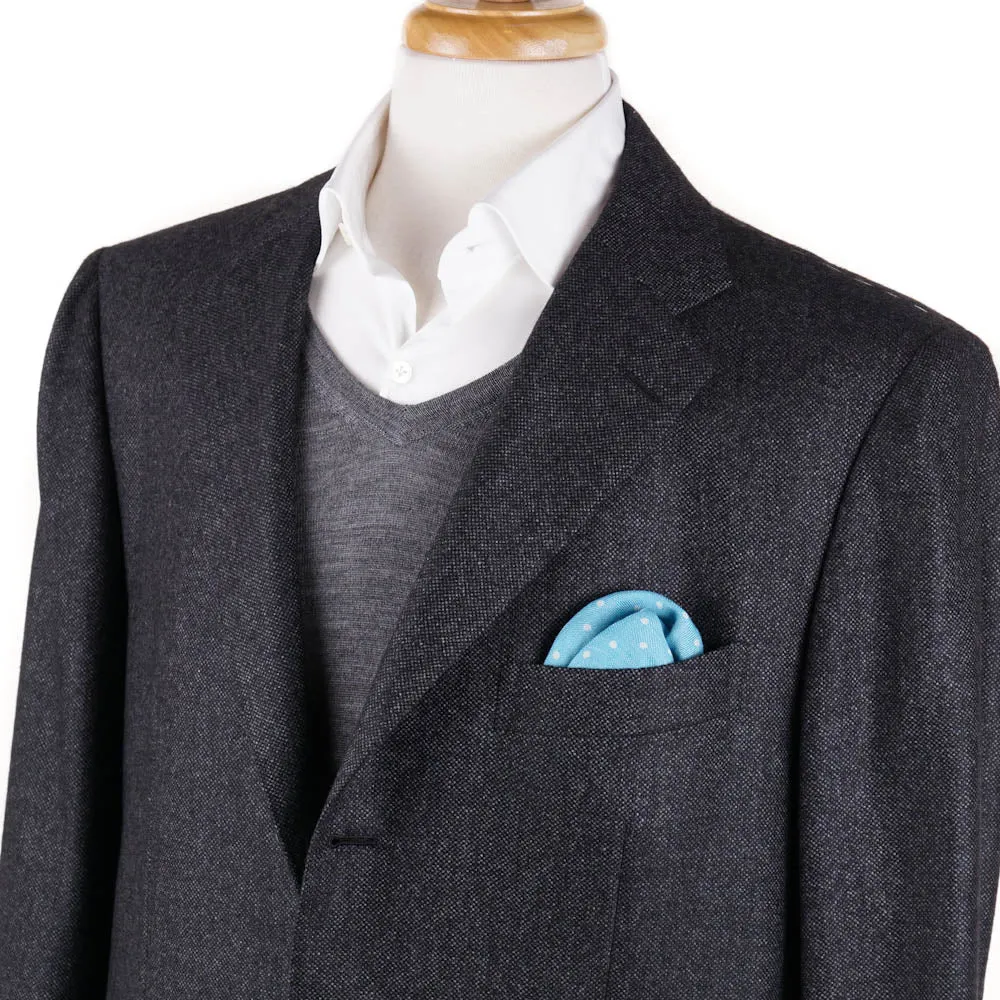 Kiton Gray Nailhead Cashmere Sport Coat