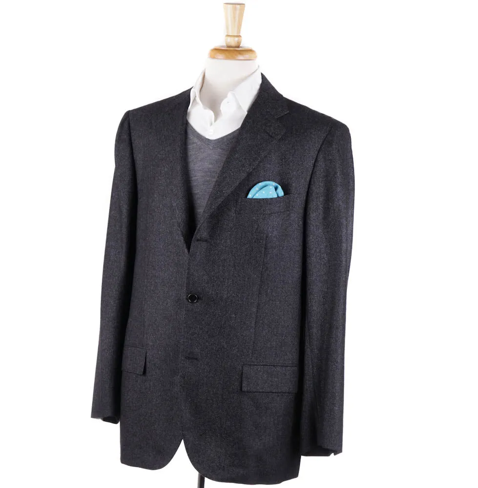 Kiton Gray Nailhead Cashmere Sport Coat