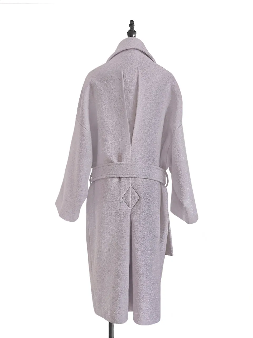 Last Chance! Lilac Relaxed Fit Luxury Woollen Belted Coat