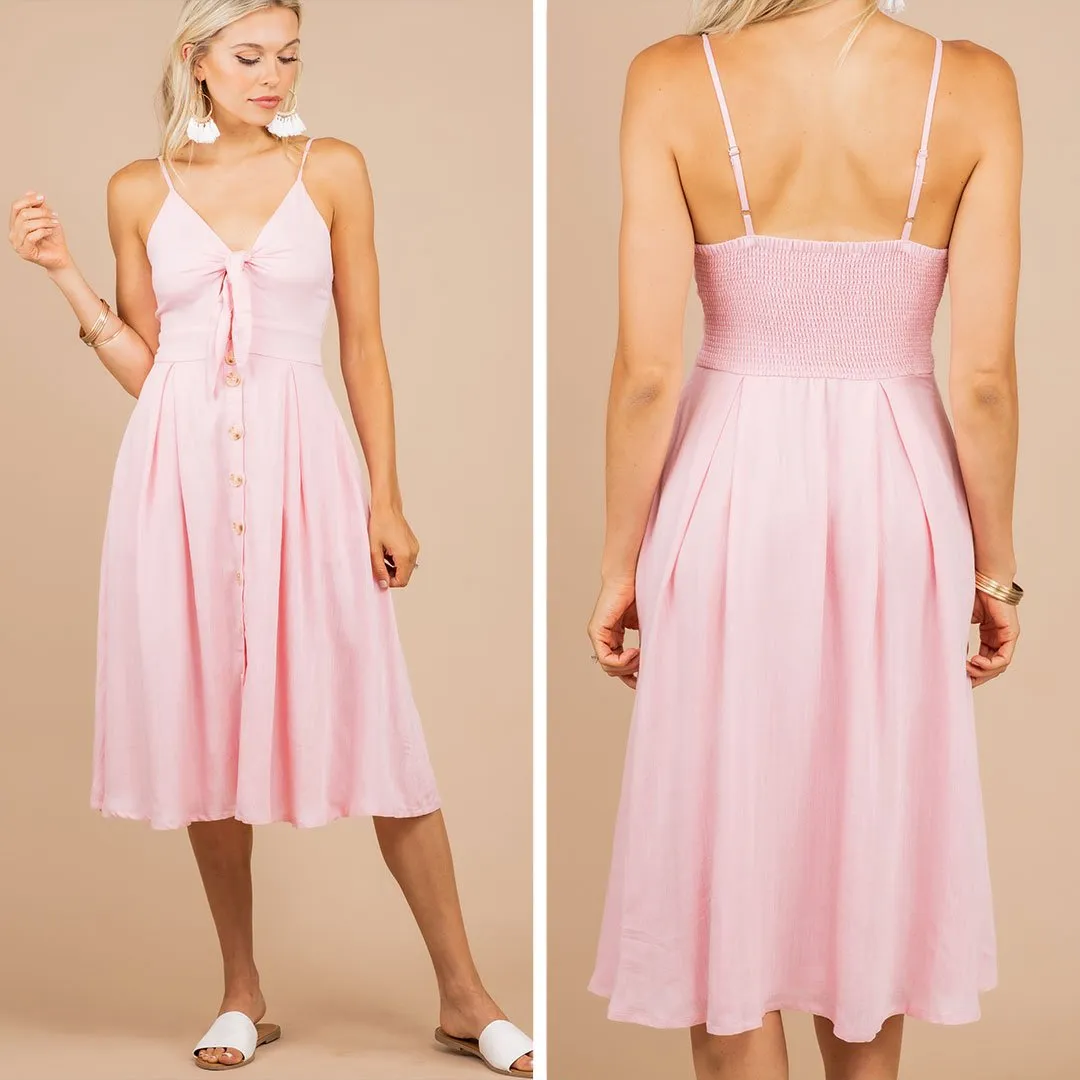 Let's Have Fun Blush Pink Midi Dress