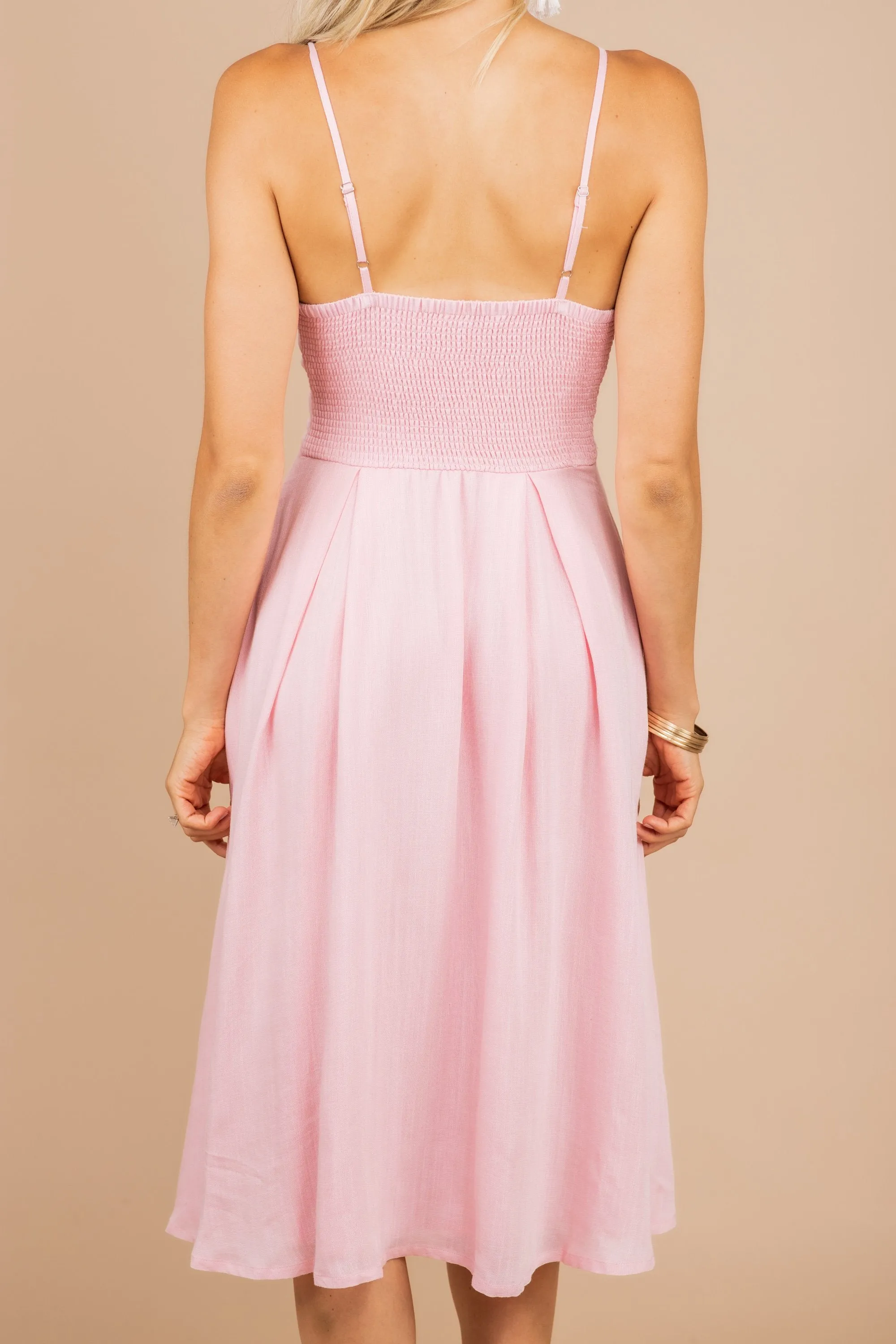 Let's Have Fun Blush Pink Midi Dress