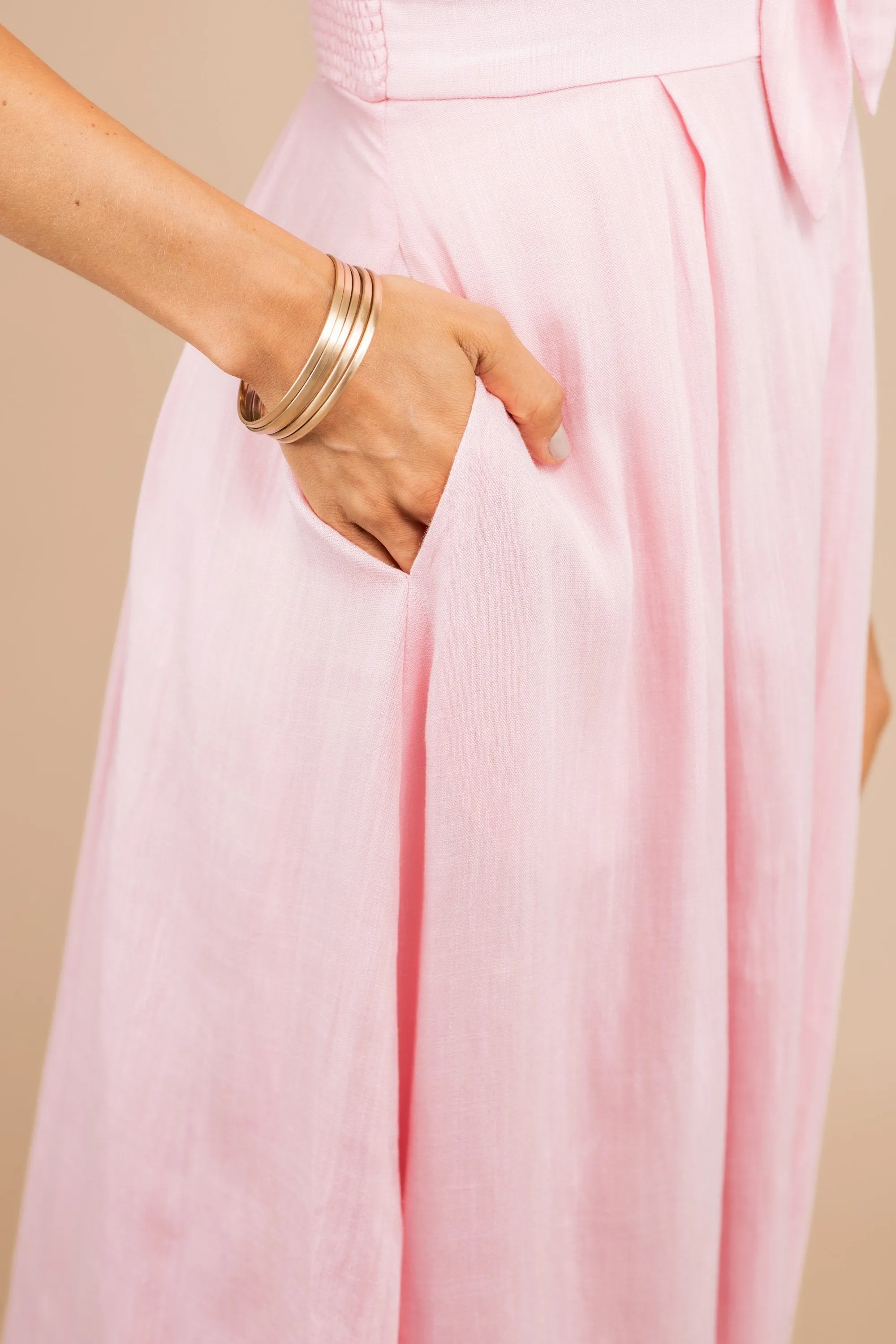 Let's Have Fun Blush Pink Midi Dress