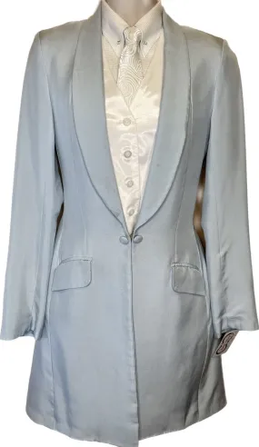 LIGHT BLUE SILK MARSHA DEARRIAGA DAY COAT