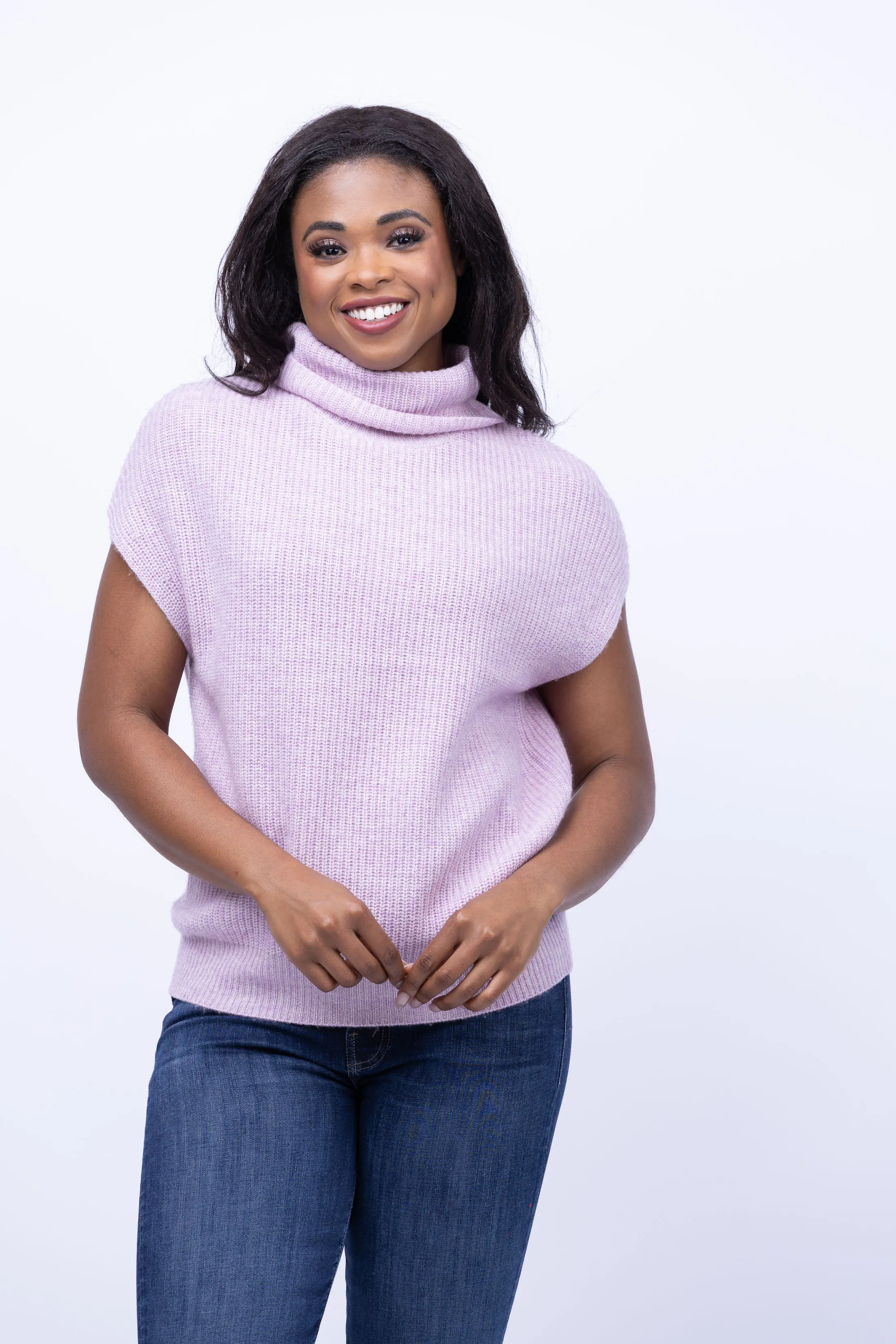 Lilla P Ribbed Turtleneck Sweater in Lilac