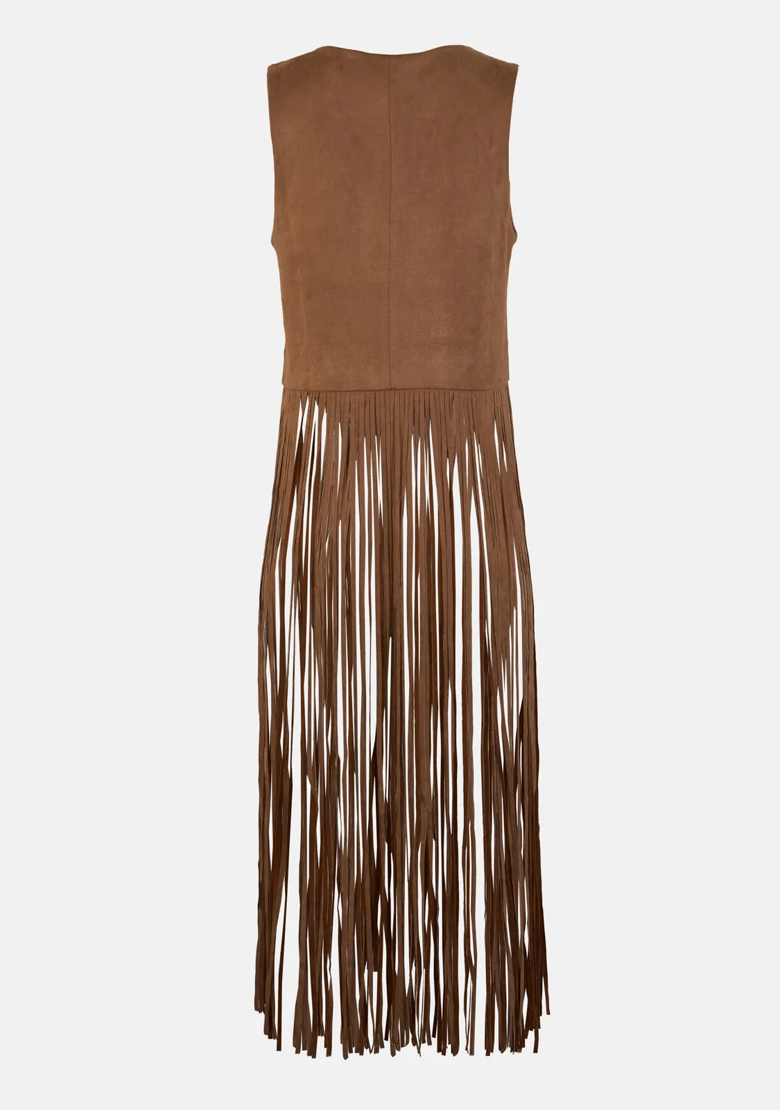 Long Fringe Suede Vest