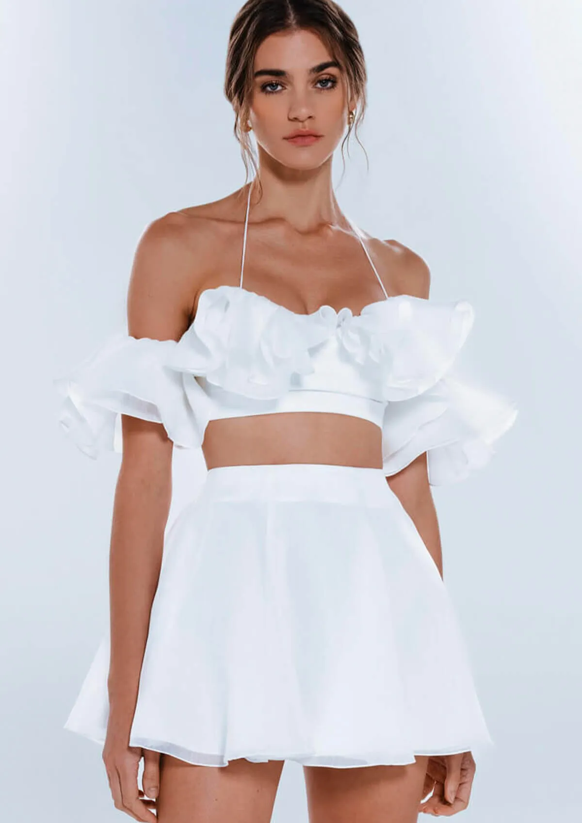 Magnolia Linen-Silk Crop Top