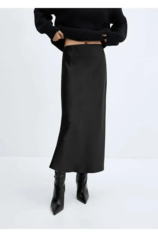 Mango Women's Satin midi skirt