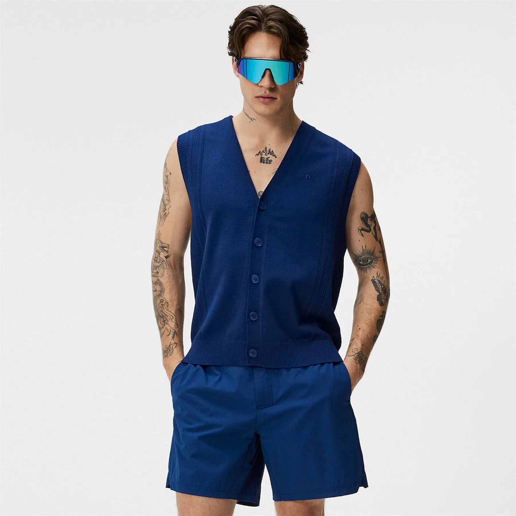 Markus Sleevless Knitted Vest Estate Blue - SU24