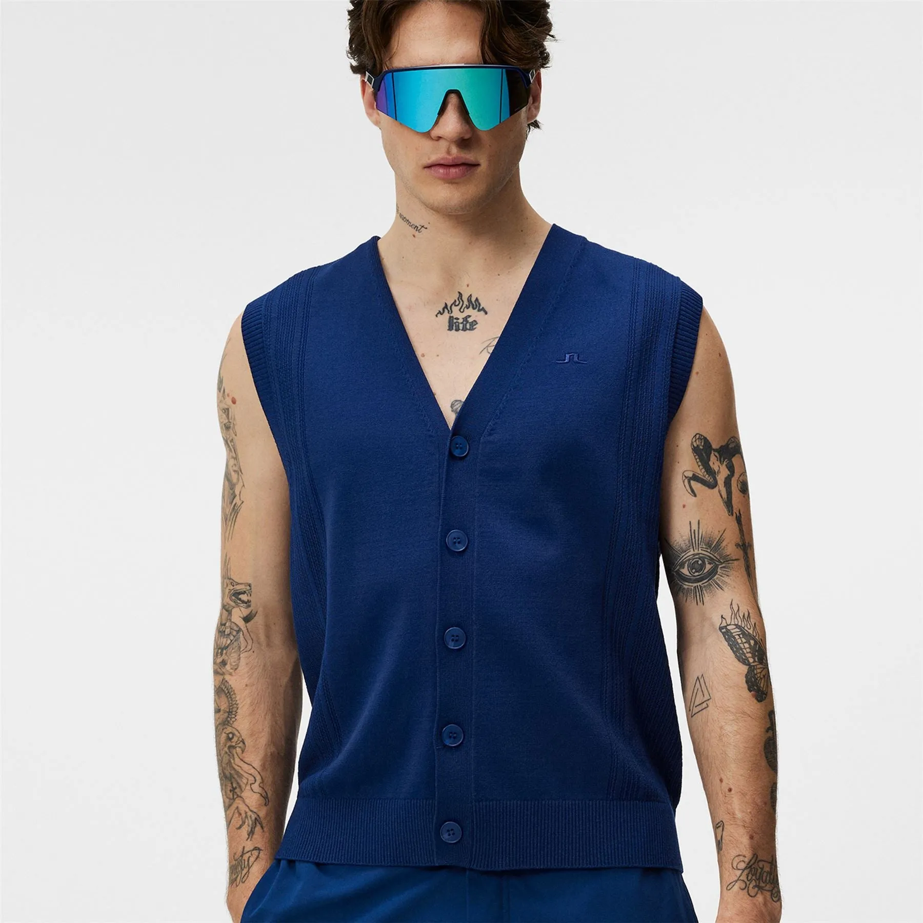 Markus Sleevless Knitted Vest Estate Blue - SU24