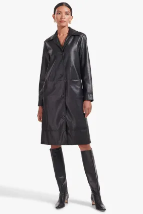 MAURA COAT | BLACK VEGAN LEATHER