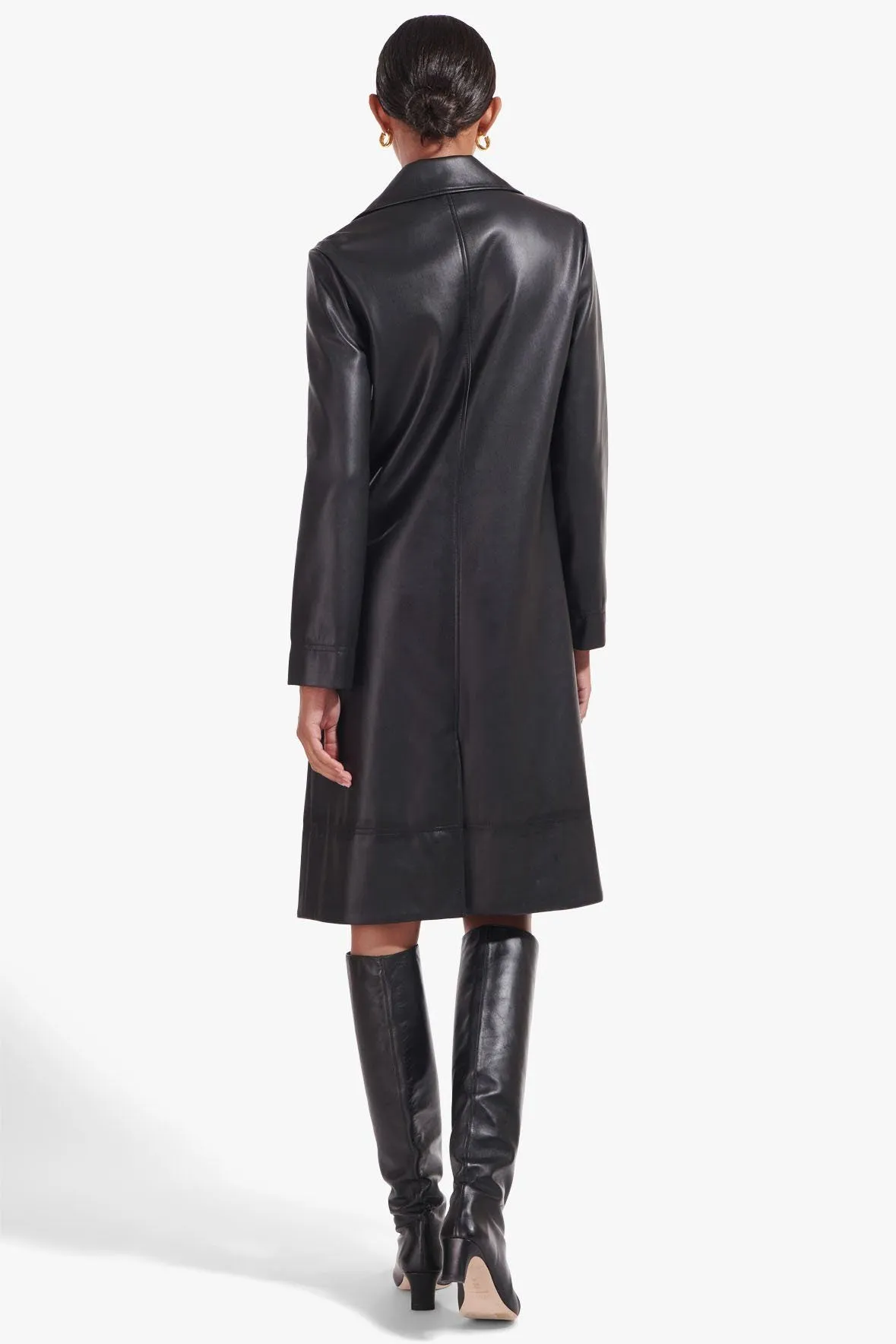 MAURA COAT | BLACK VEGAN LEATHER