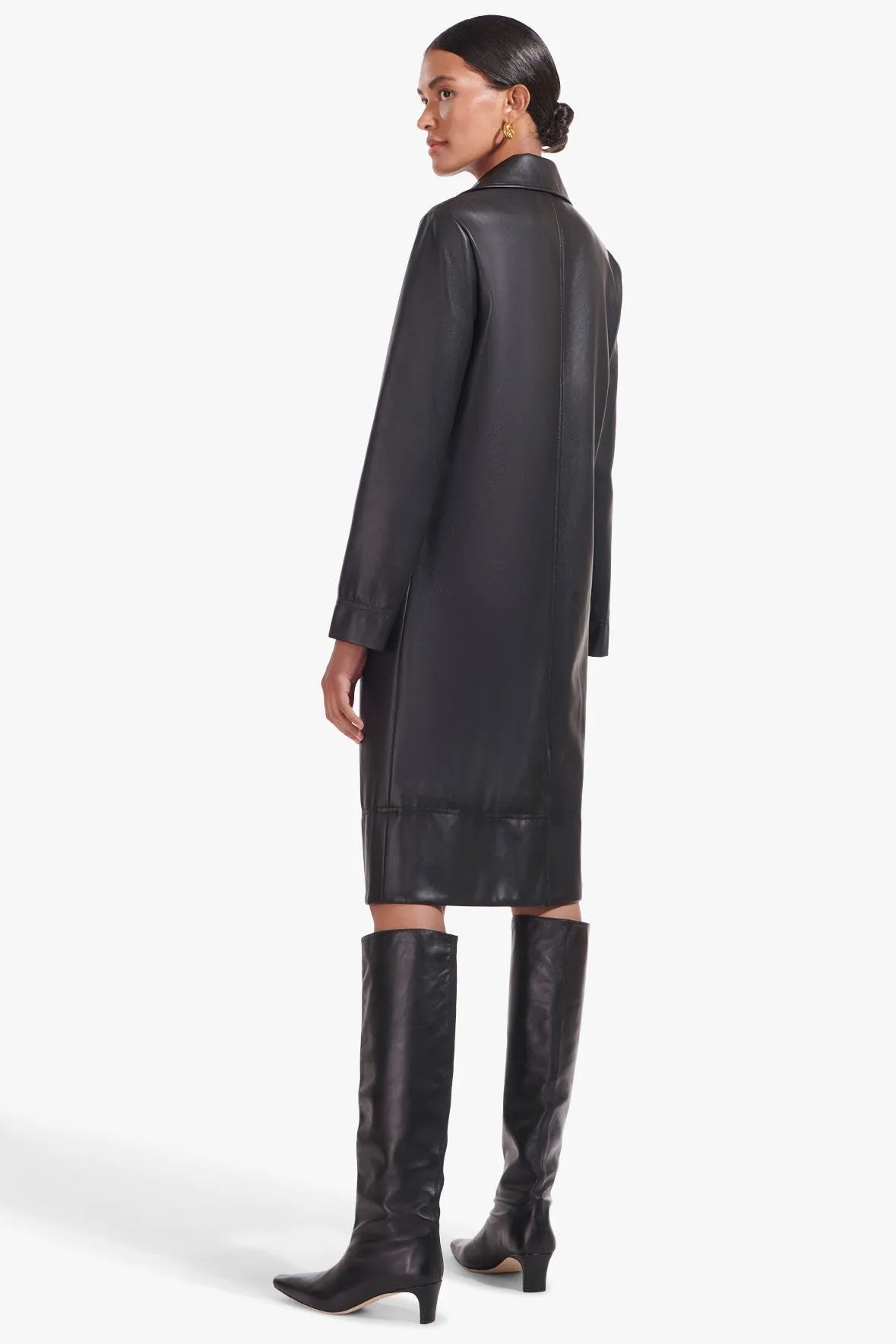 MAURA COAT | BLACK VEGAN LEATHER