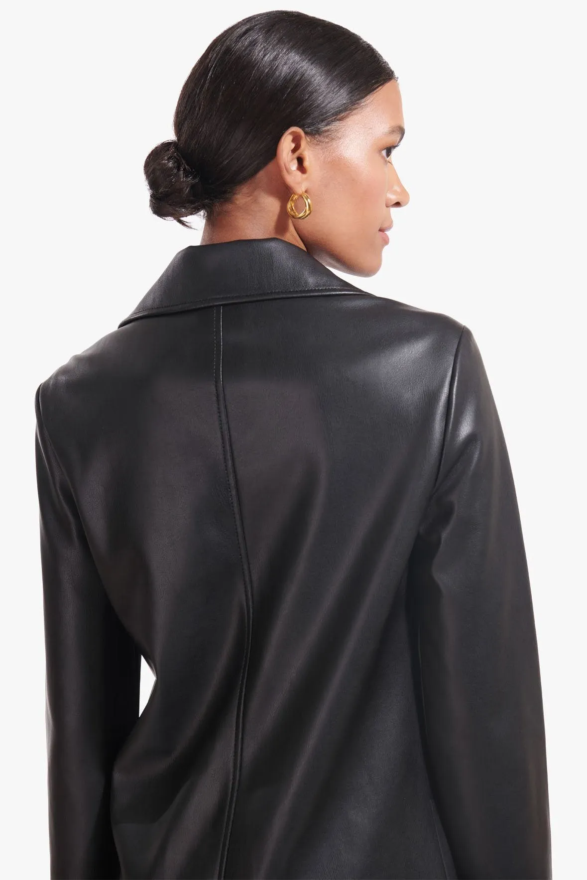 MAURA COAT | BLACK VEGAN LEATHER