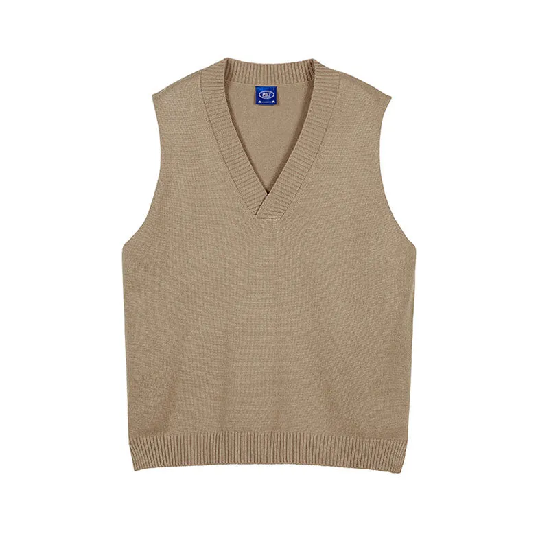 Men's Solid Color V Neck Knitted Vest