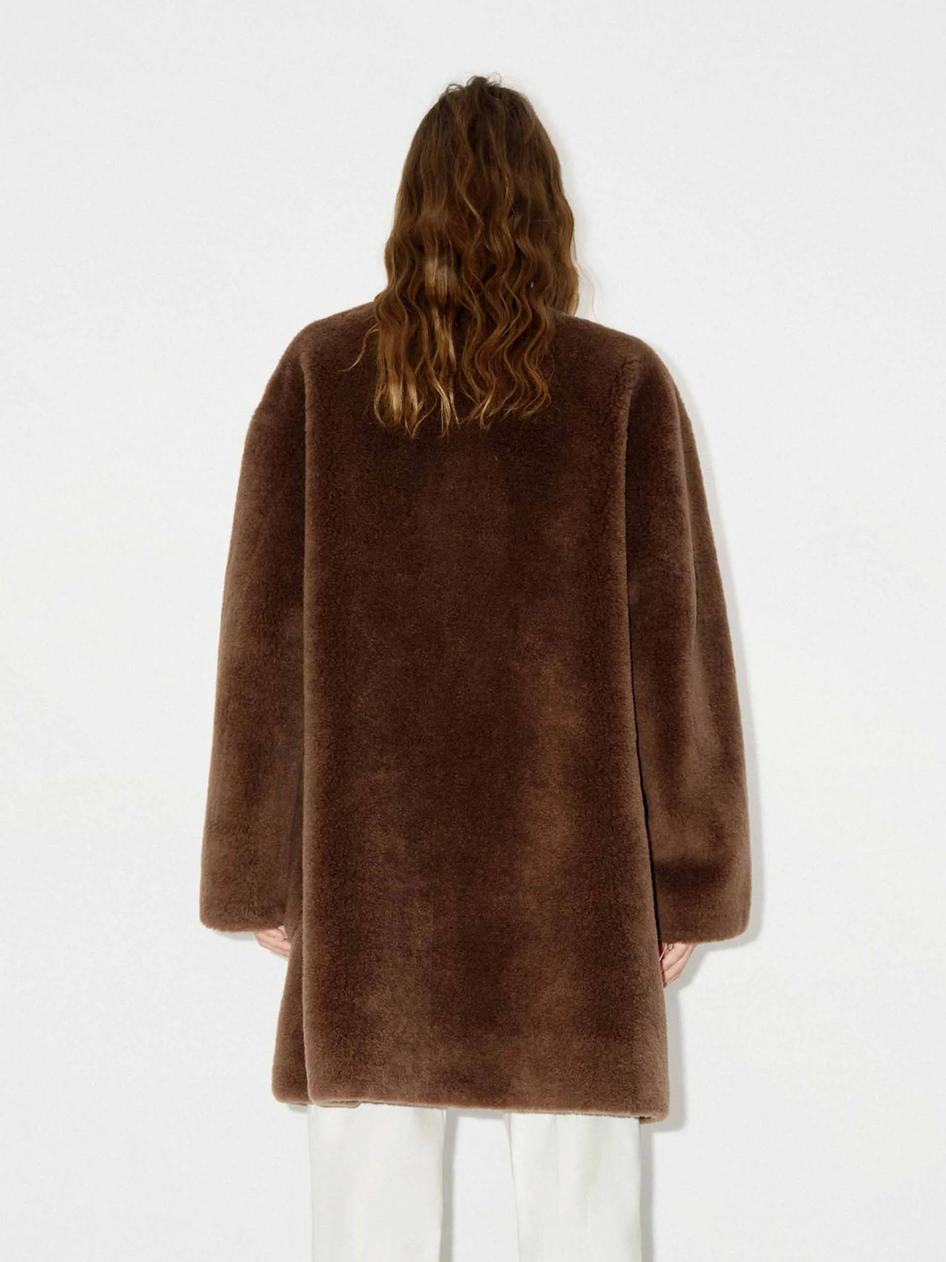 Midi Length Fuzzy Coat