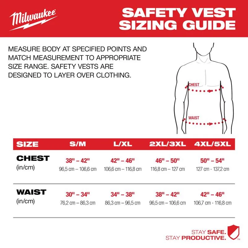 Milwaukee CSA Type R/Class 2 Reflective Mesh/One Pocket Safety Vest High Visibility Yellow 2X/3X