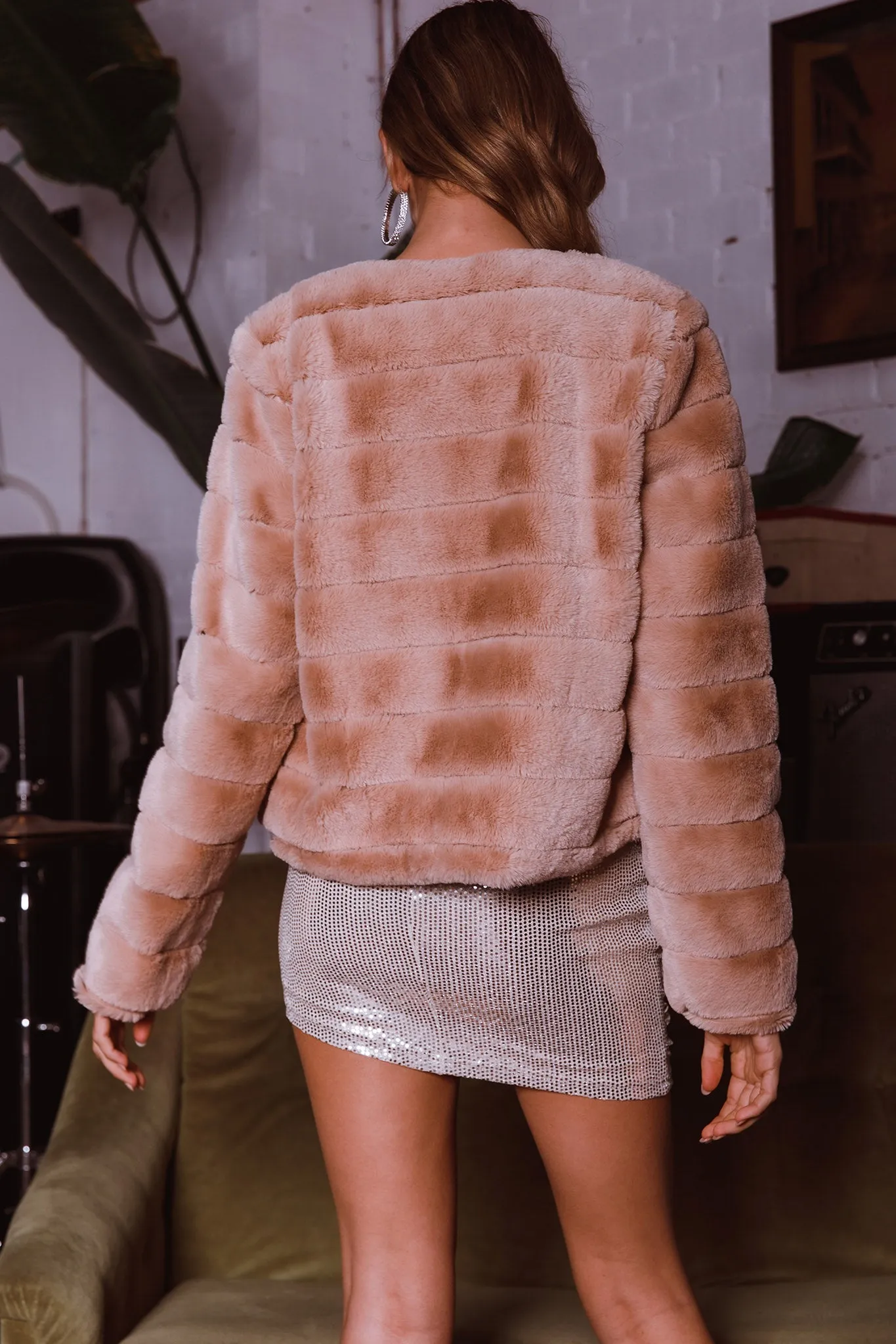 Montana Faux Fur Jacket Camel