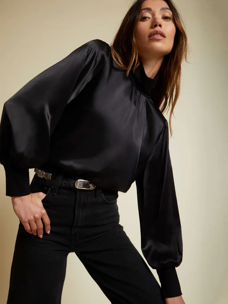 Nation LTD - Anne Feminine Turtleneck in Black