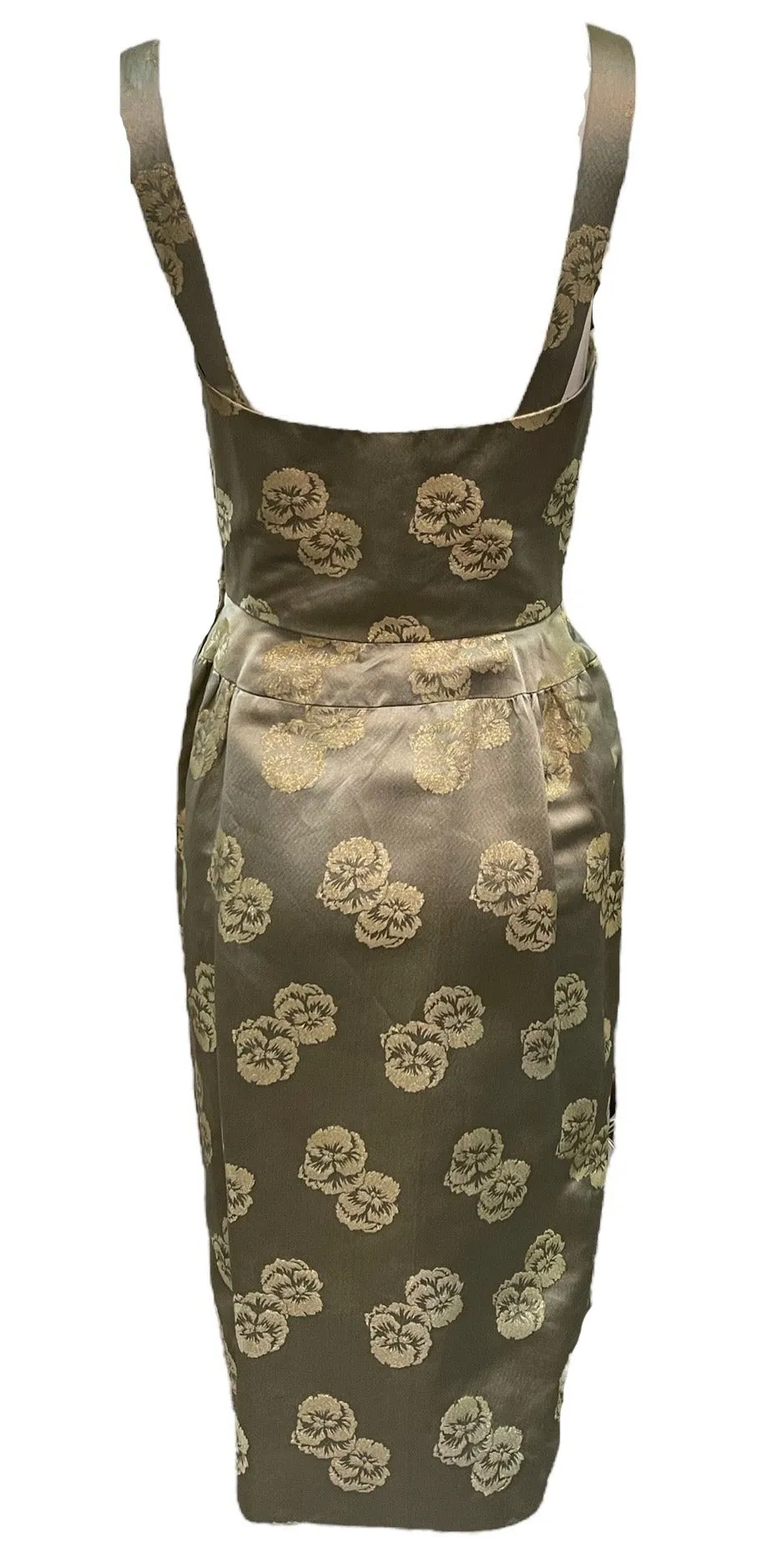 Neiman Marcus 60s Metallic Jacquard Floral Cocktail Ensemble