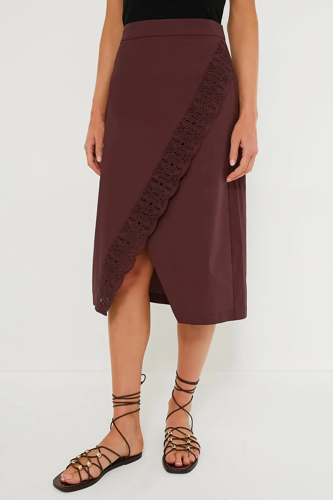 Oxblood Eyelet Townes Skirt