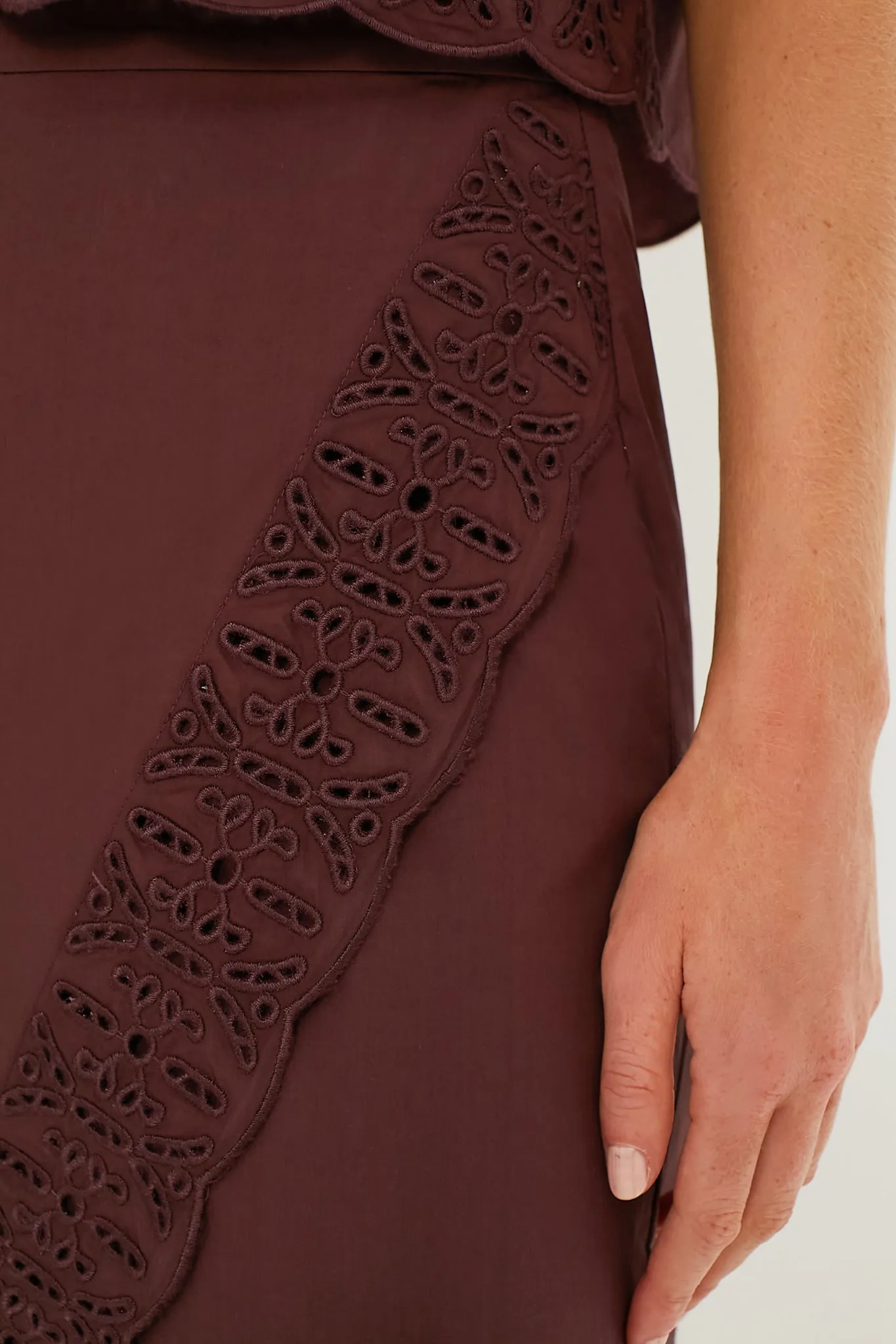 Oxblood Eyelet Townes Skirt