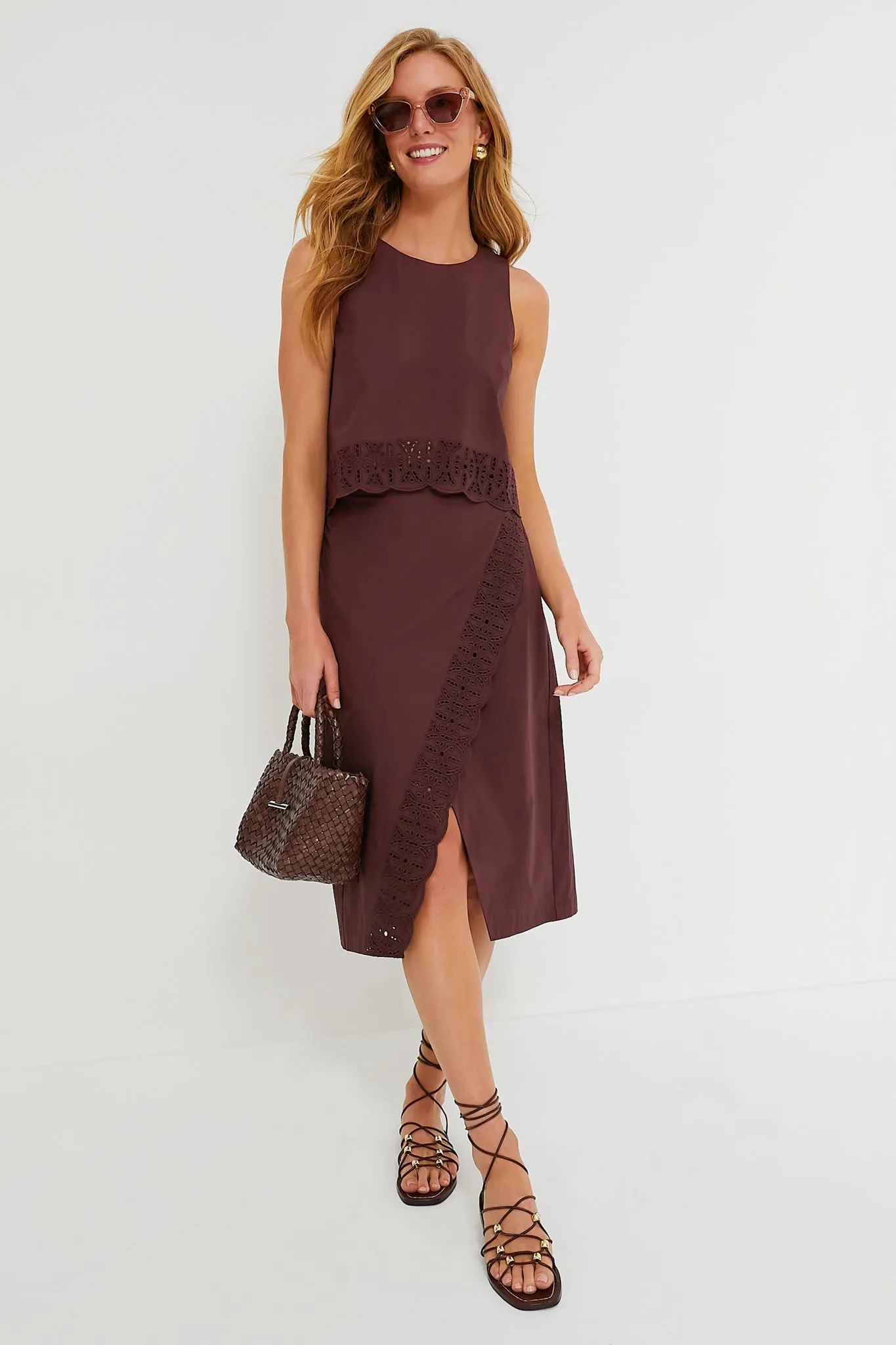 Oxblood Eyelet Townes Skirt