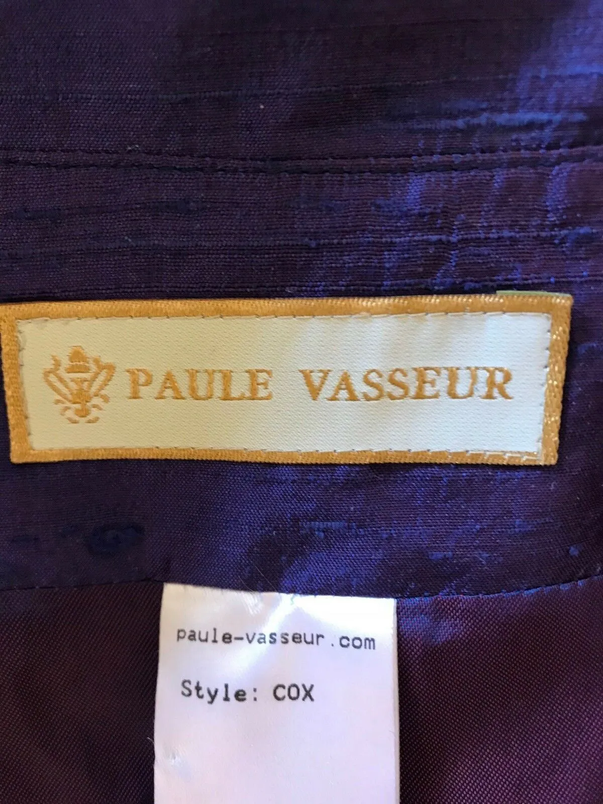 Paule Vasseur Purple Silk Special Occasion Outfit UK 10 US 6 EU 38